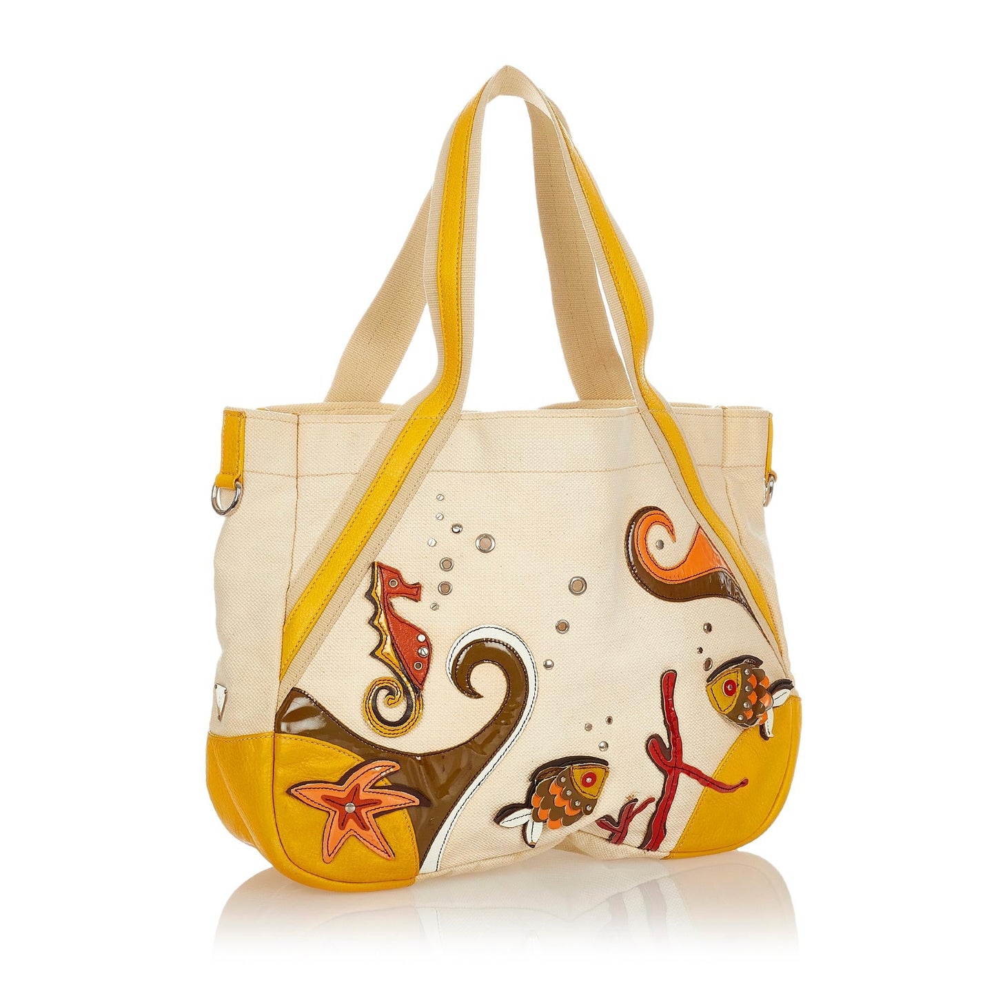 Prada Canapa Sea Life Tote Bag Shg Shoulder Bag