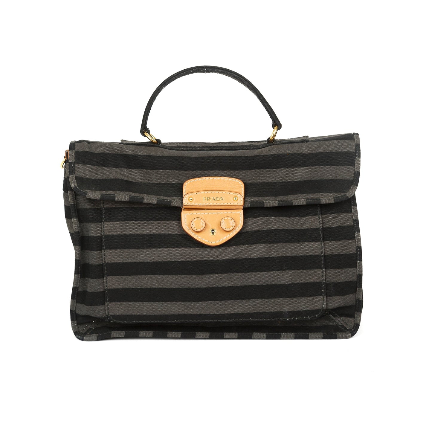 Prada Canapa Stripe Messenger Bag Travel Bag