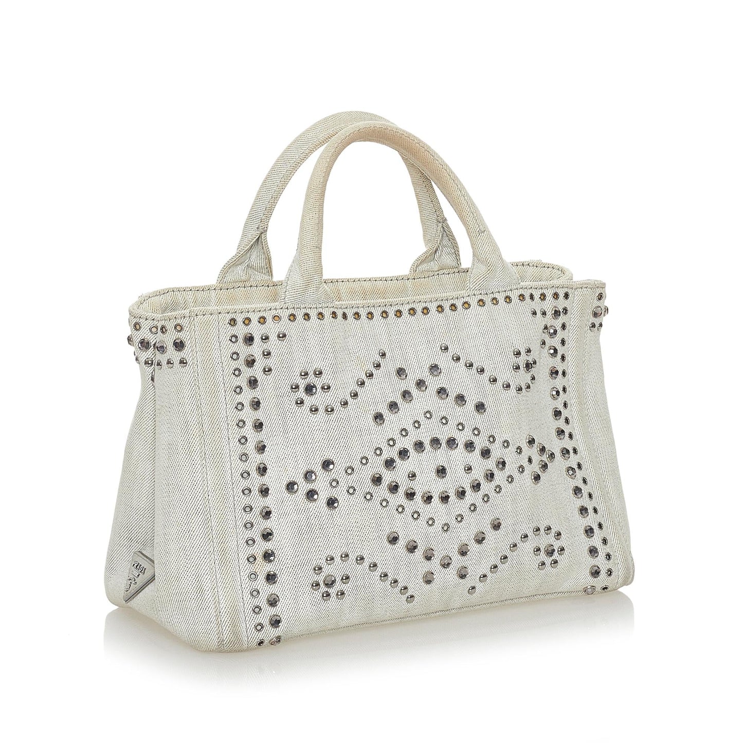 Prada Canapa Studded Satchel Shg Canvas Satchel Bag Satchel Shg 28076