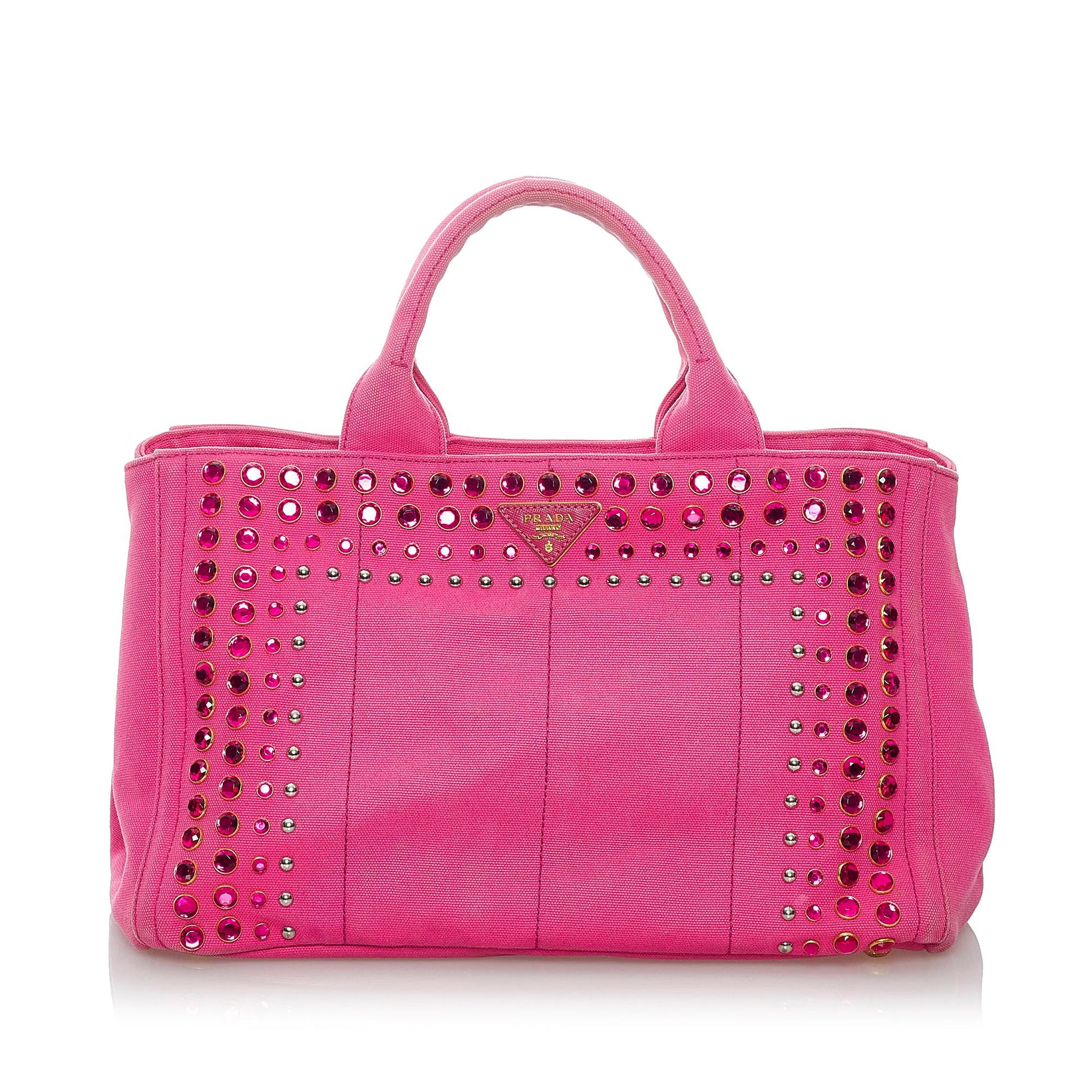 Prada Canapa Studded Satchel Shg Canvas Satchel Bag Satchel Shg 30405