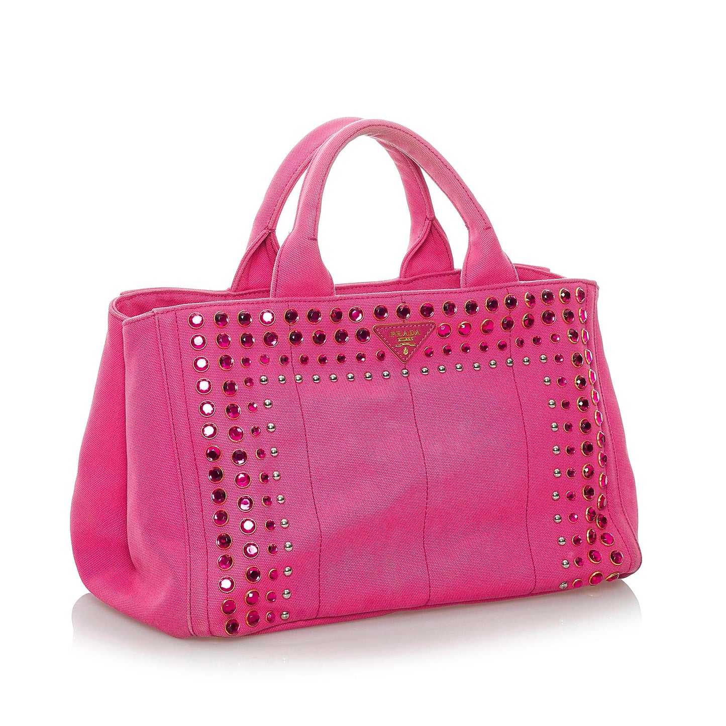 Prada Canapa Studded Satchel Shg Canvas Satchel Bag Satchel Shg 30405