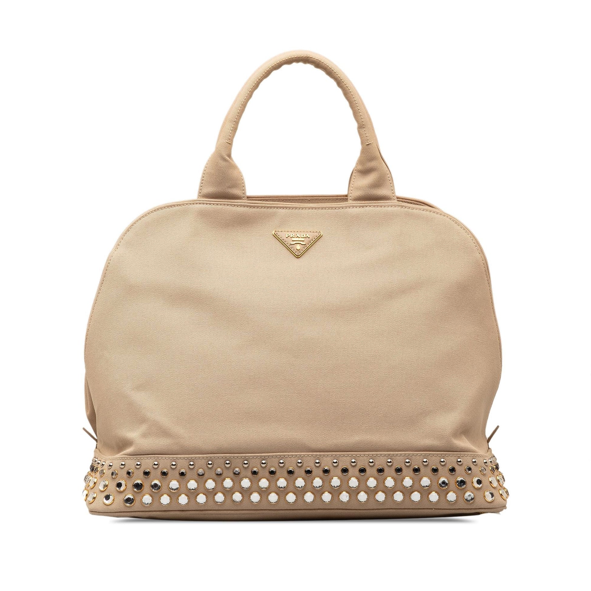 Prada Canapa Studded Dome Shopping Tote Tote Bag