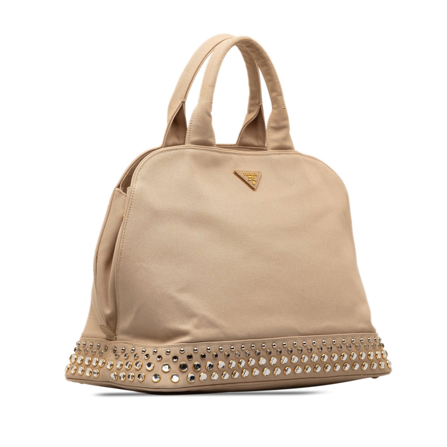 Prada Canapa Studded Dome Shopping Tote Tote Bag