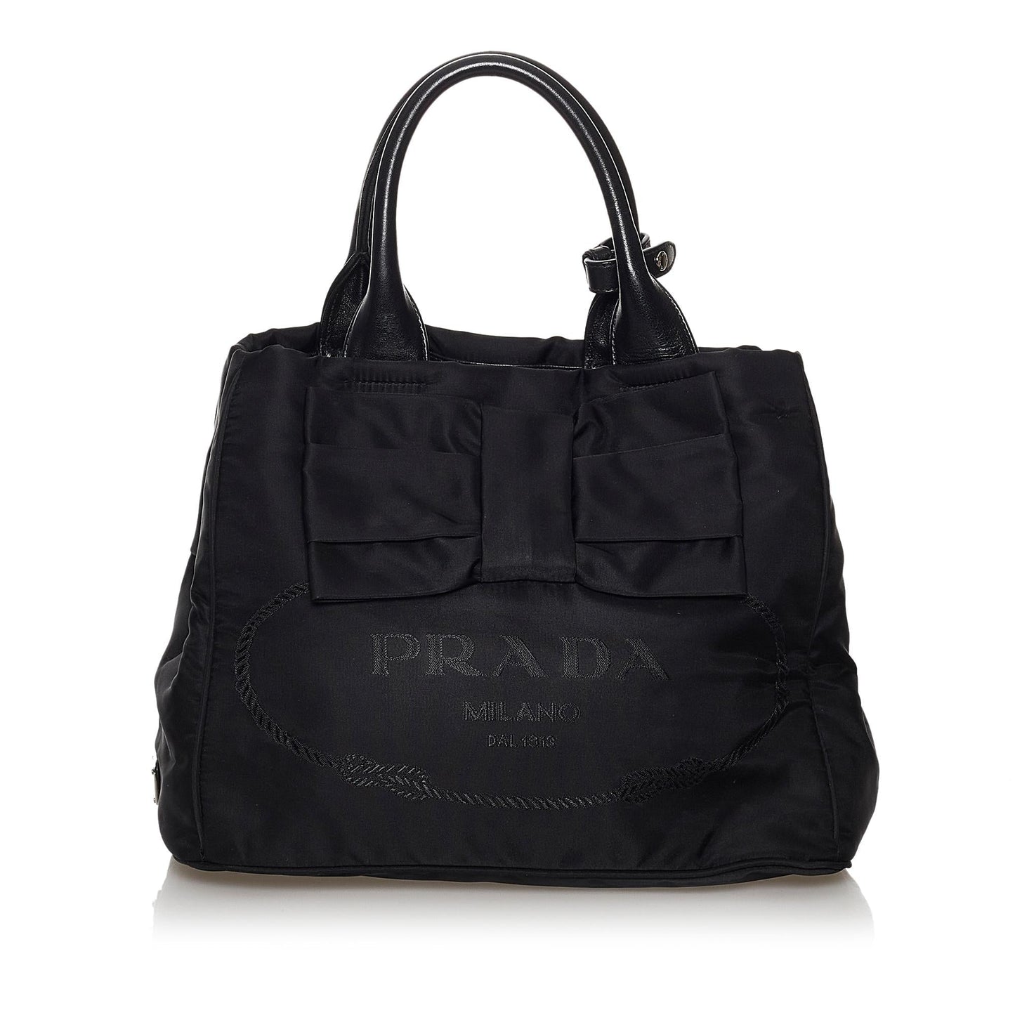 Prada Canapa Tessuto Bow Satchel Shg Satchel Bag