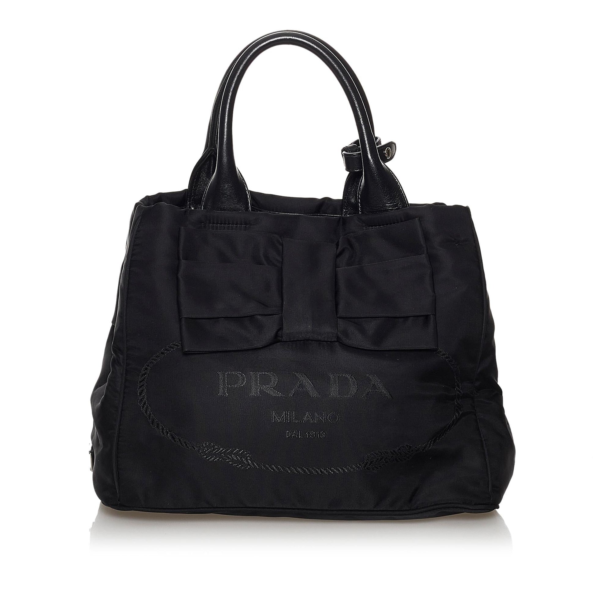 Prada Canapa Tessuto Bow Satchel Shg Satchel Bag