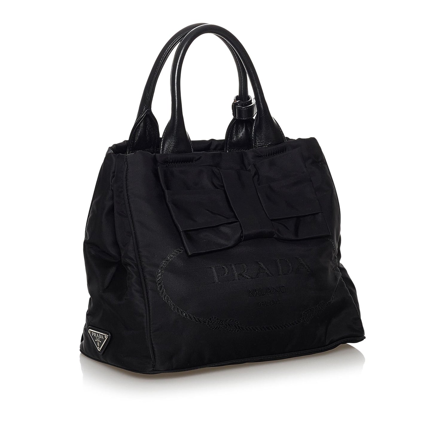 Prada Canapa Tessuto Bow Satchel Shg Satchel Bag