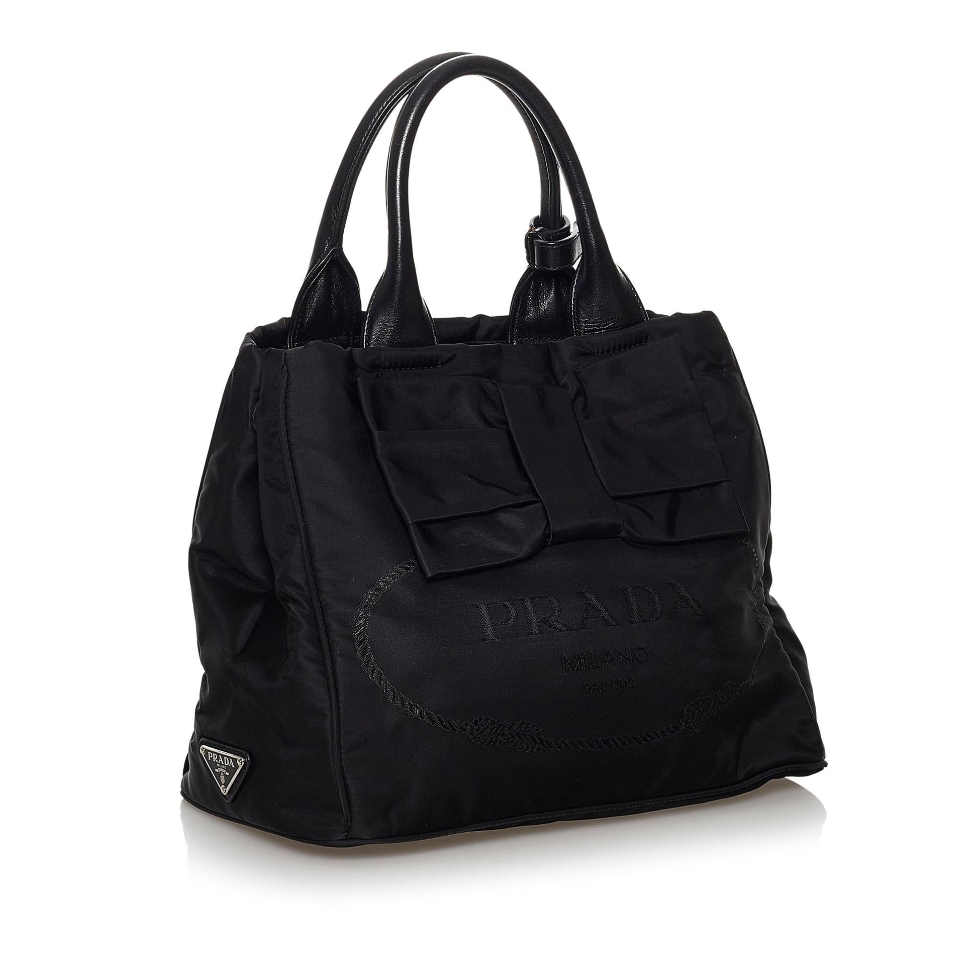 Prada Canapa Tessuto Bow Satchel Shg Satchel Bag