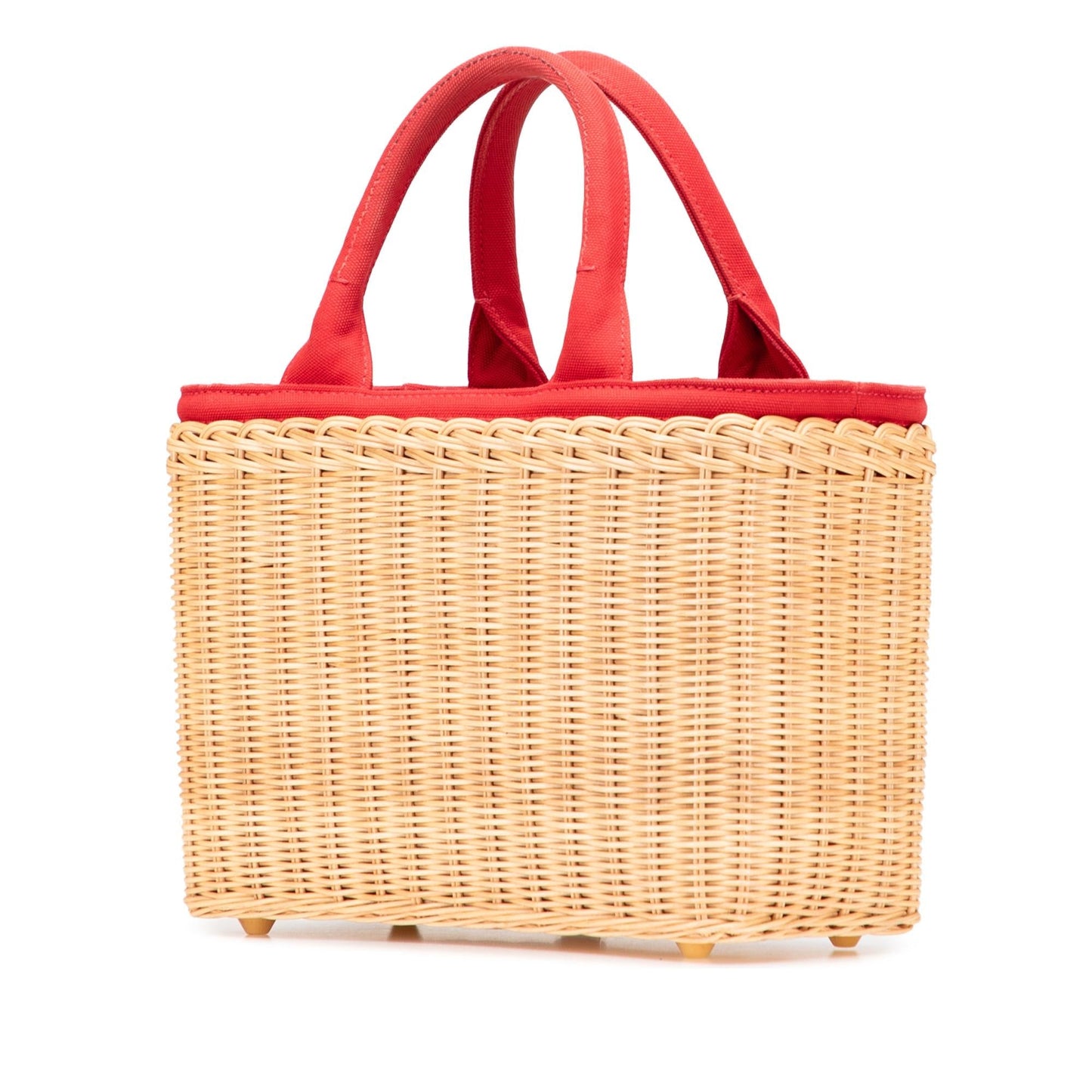 Prada Canapa Trimmed Midollino Satchel Satchel Bag