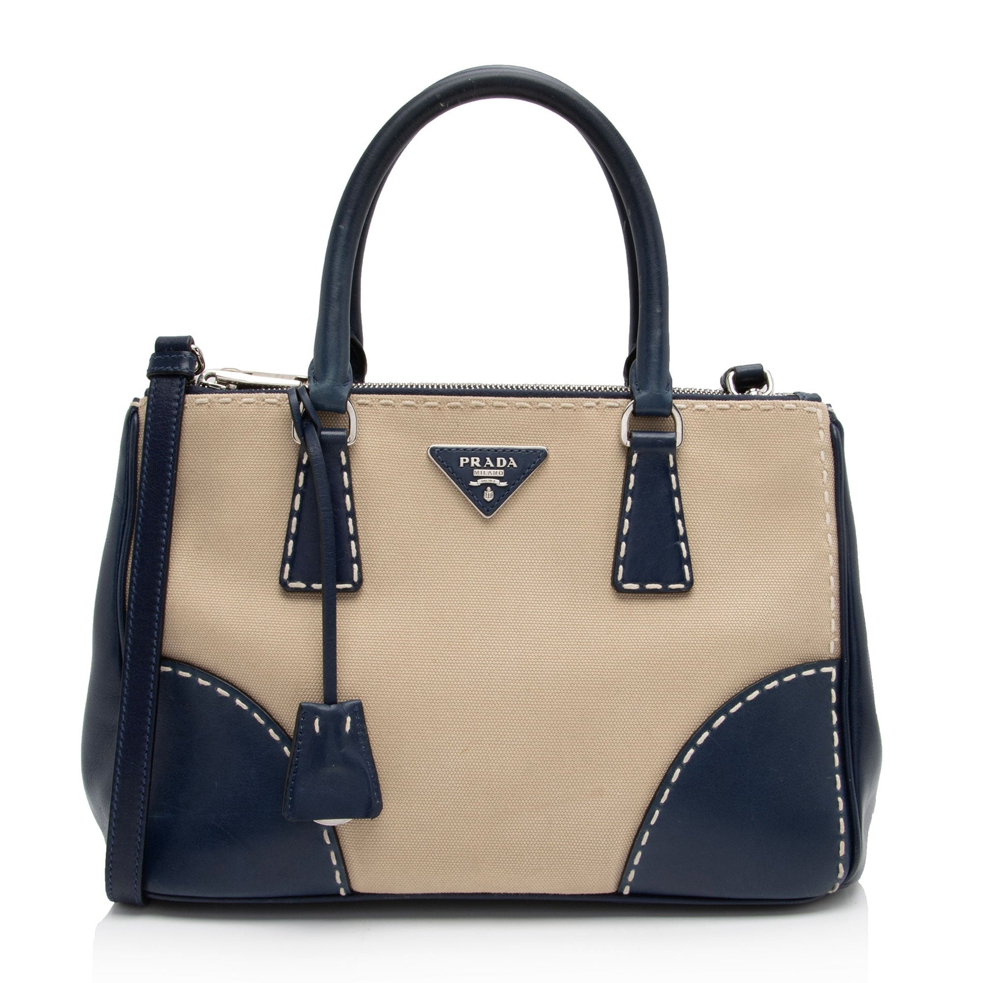 Prada Calfskin Stitch City Tote Shf Fzlxxk Canvas Tote Bag