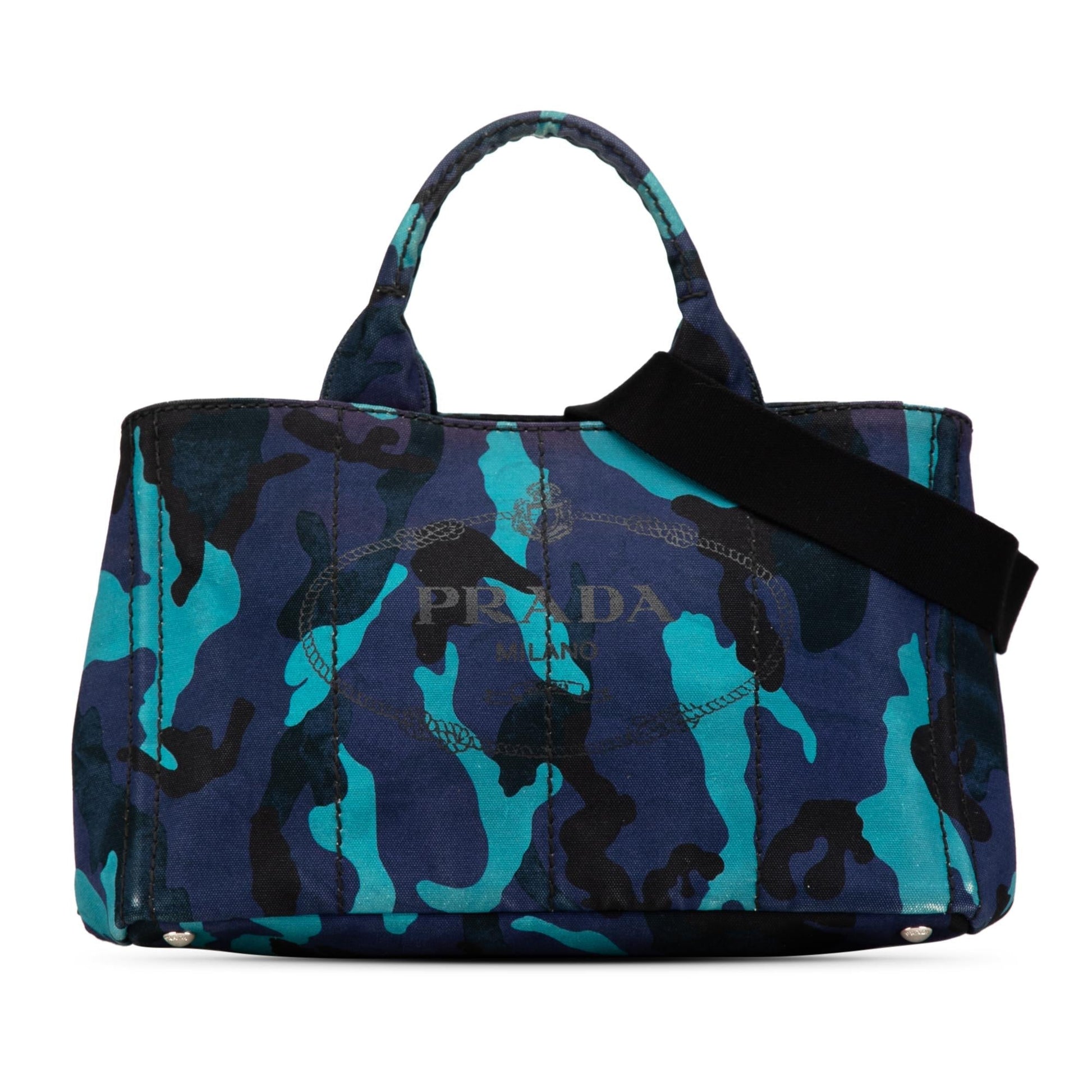 Prada Camouflage Canapa Satchel Canvas Logo Satchel Bag