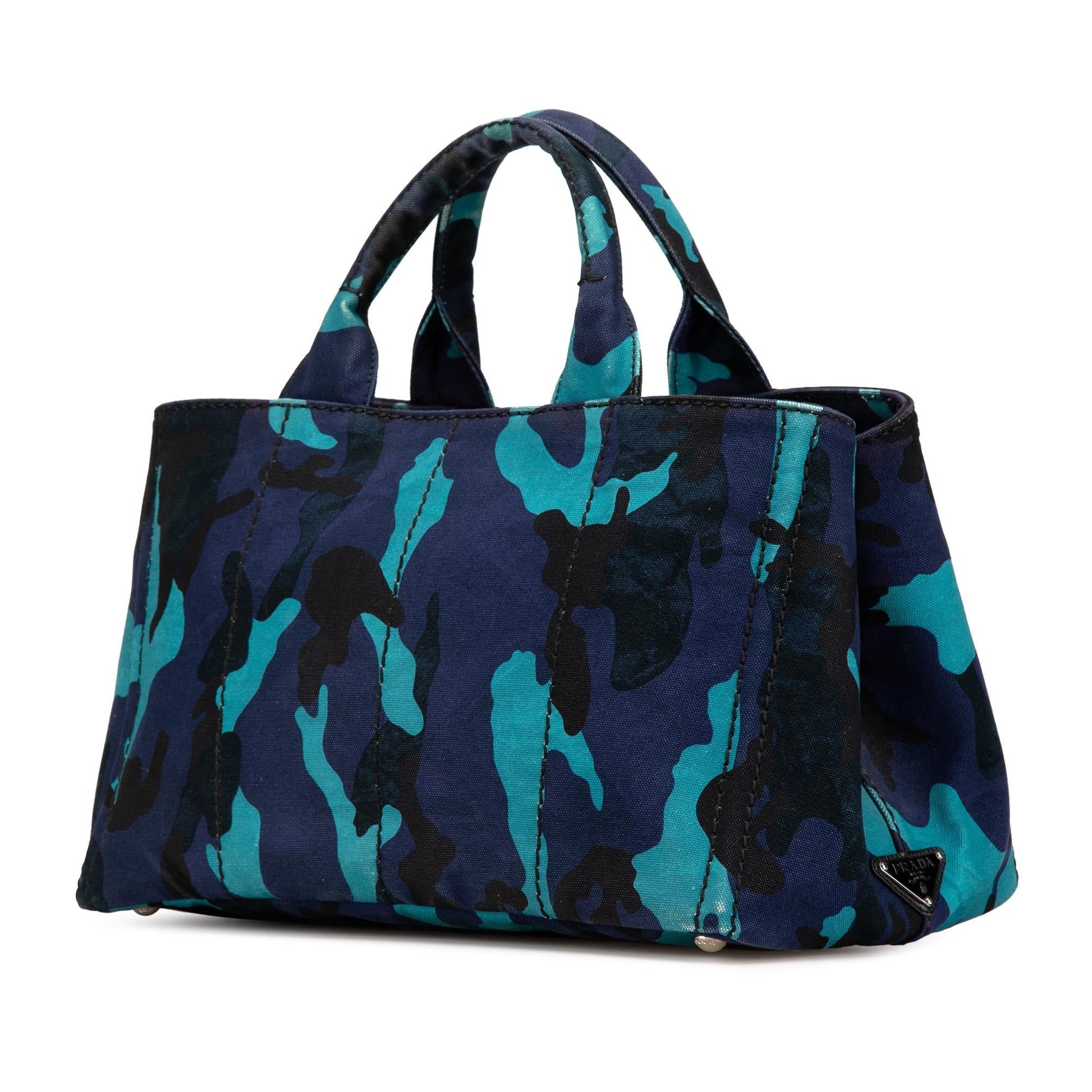 Prada Camouflage Canapa Satchel Canvas Logo Satchel Bag