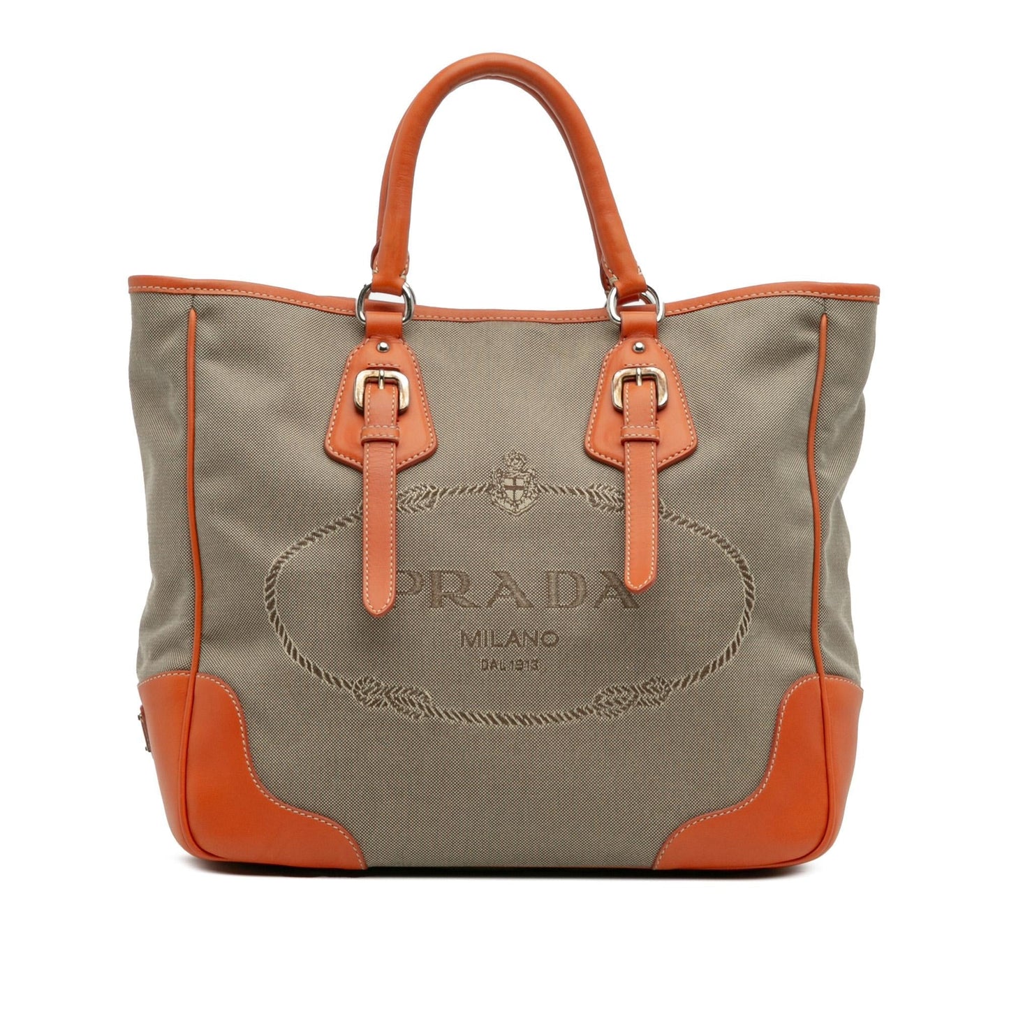 Prada Canapa Convertible Tote Canvas Logo Tote Bag