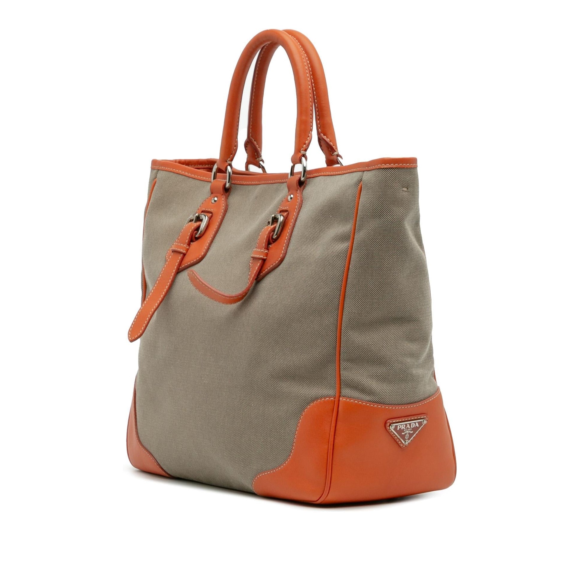 Prada Canapa Convertible Tote Canvas Logo Tote Bag
