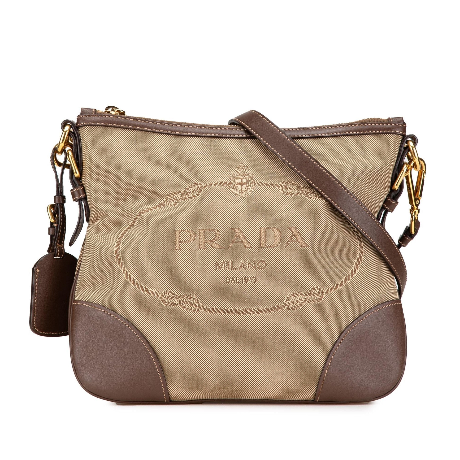 Prada Canapa Crossbody Canvas Logo Crossbody Bag