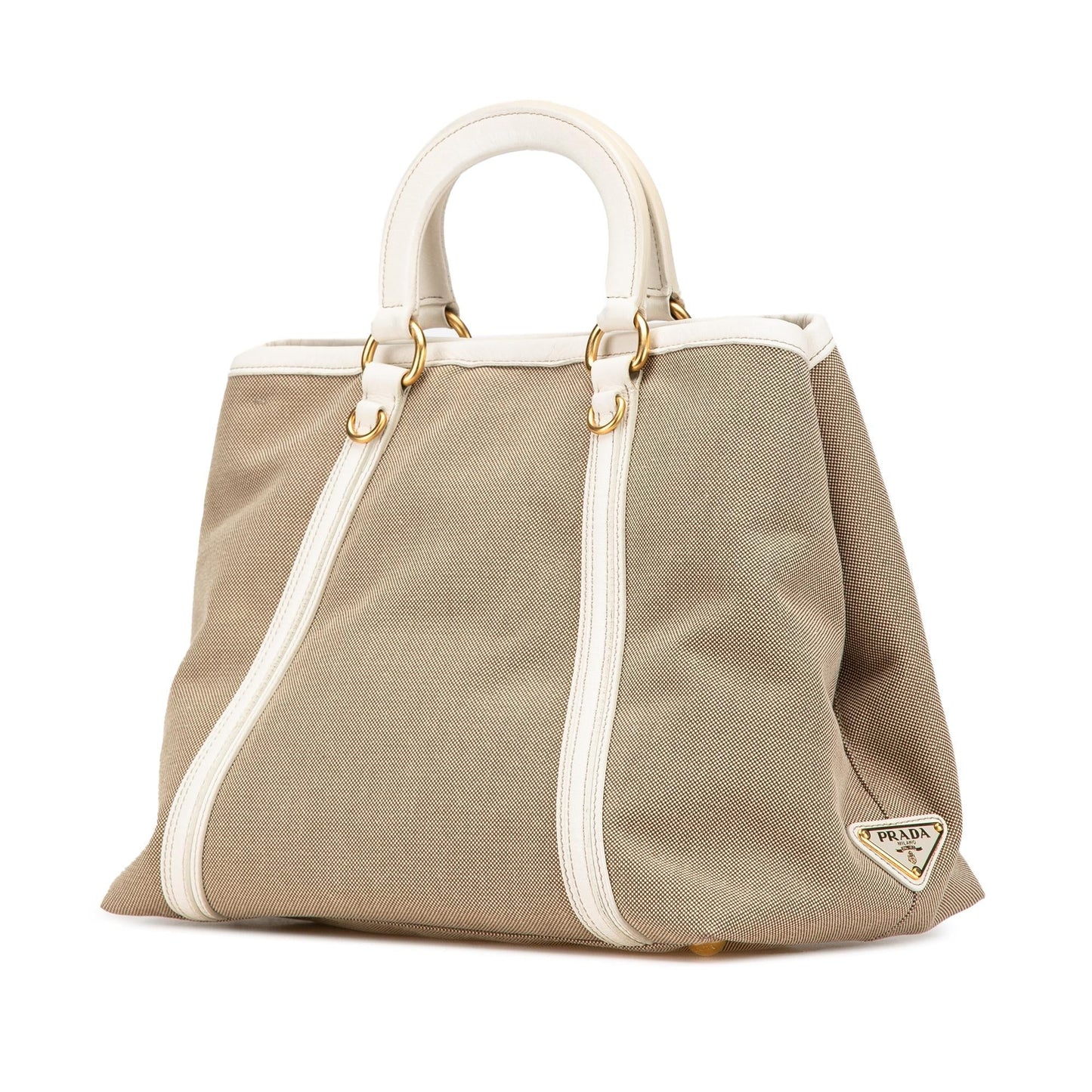 Prada Canapa Satchel Canvas Logo Satchel Bag