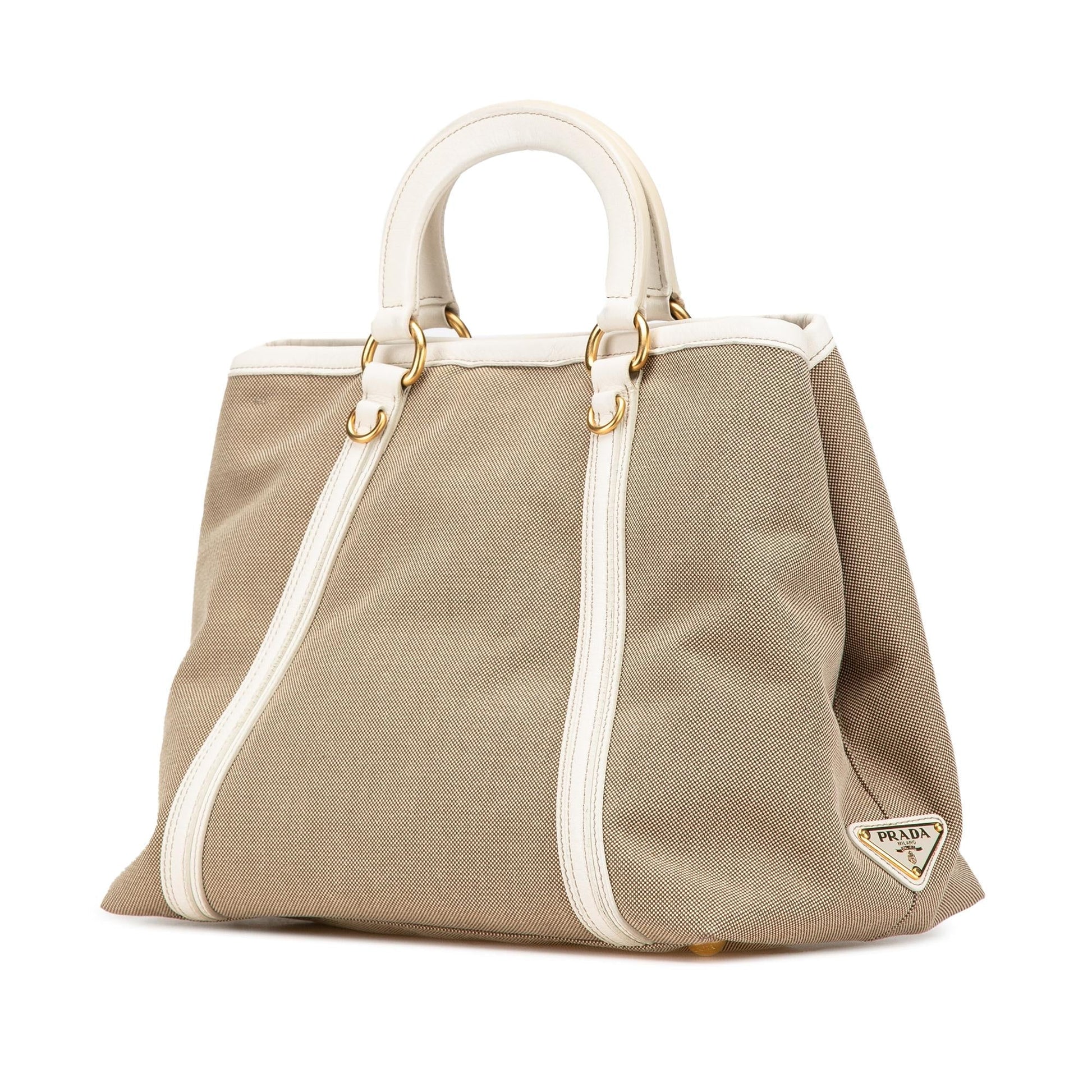 Prada Canapa Satchel Canvas Logo Satchel Bag