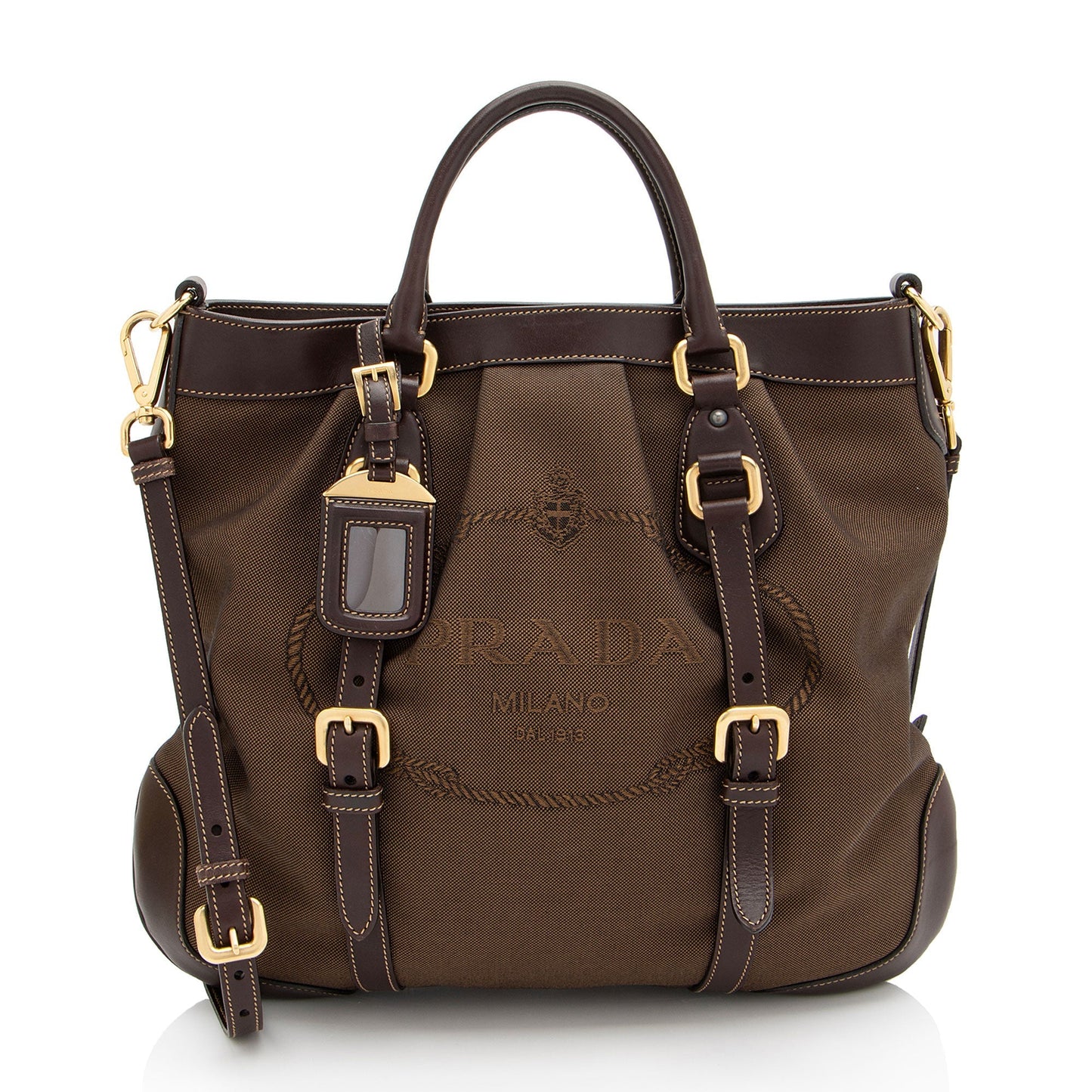 Prada Canapa Belted Tote Shf Zdmsqs Logo