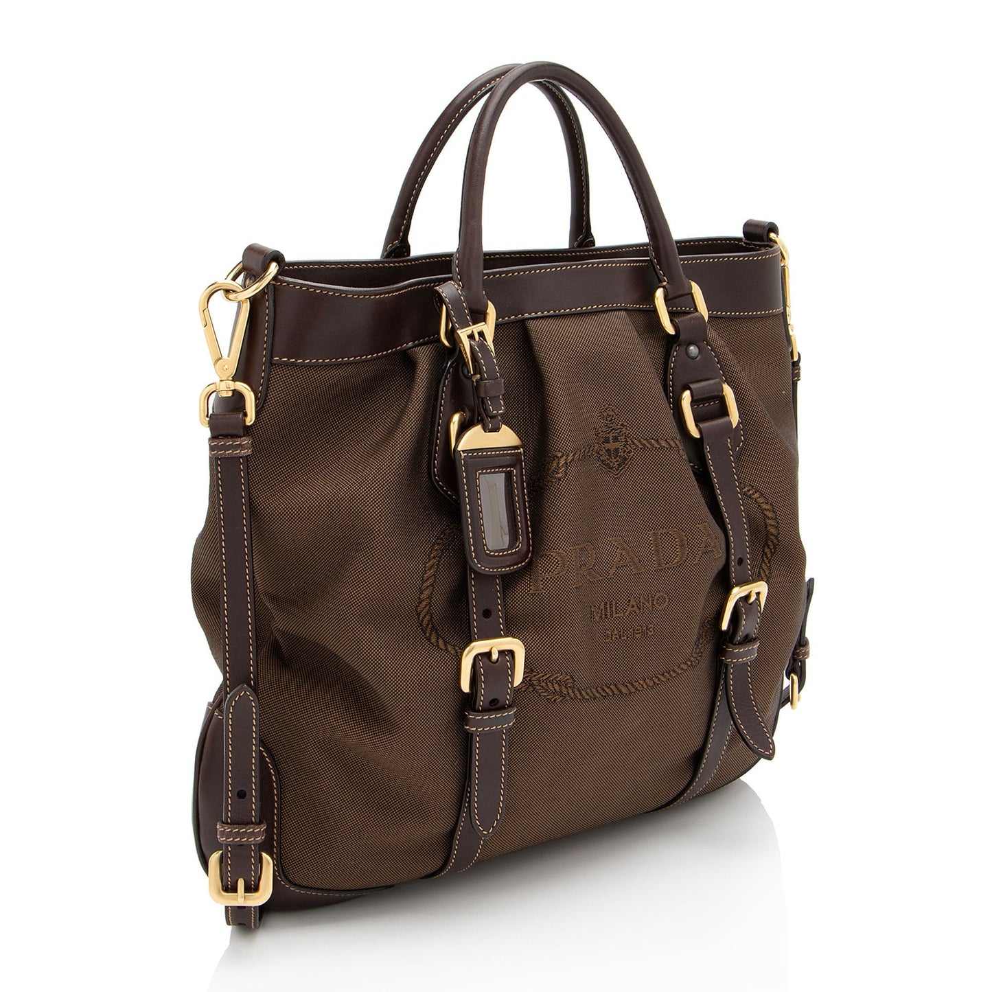 Prada Canapa Belted Tote Shf Zdmsqs Logo