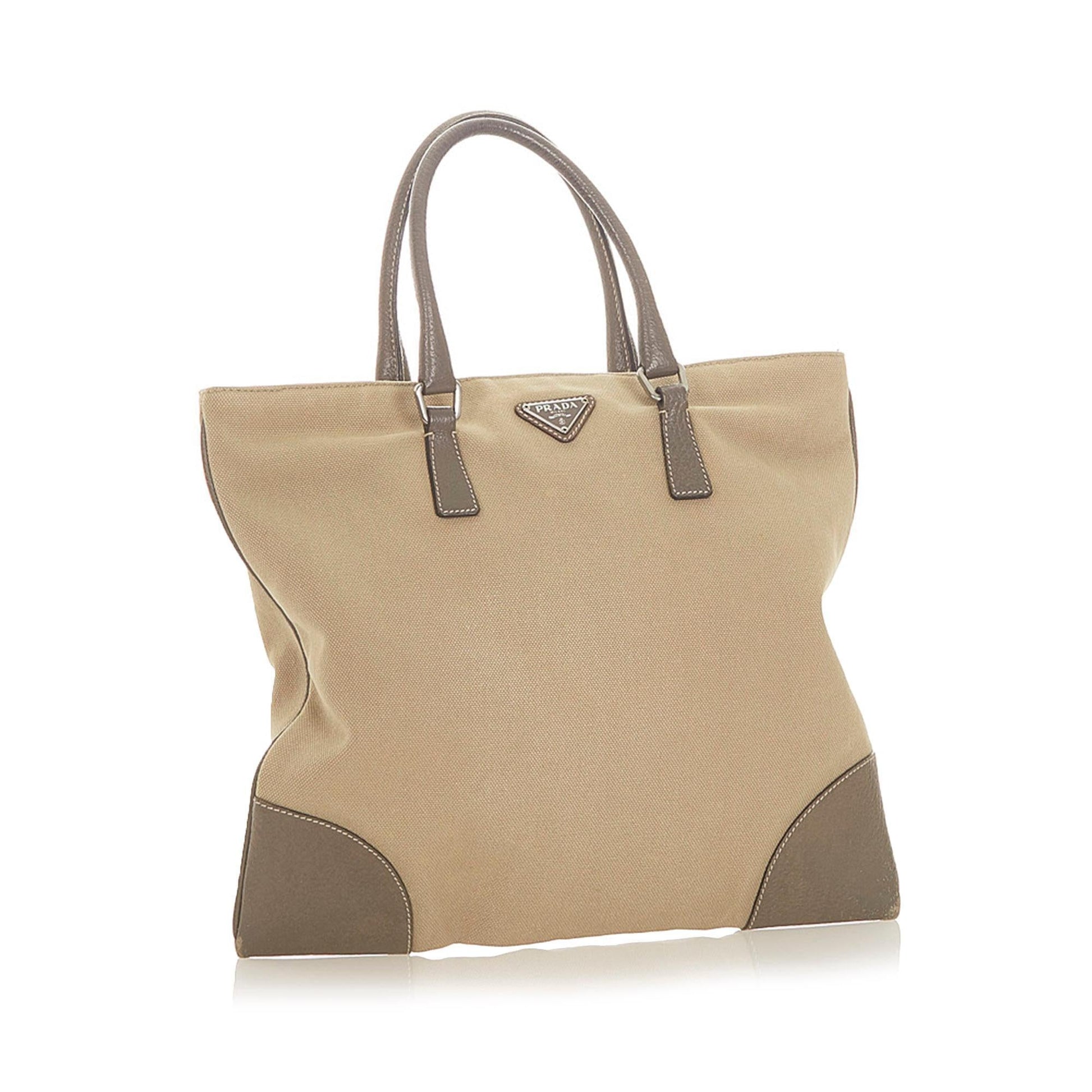 Prada Tote Bag Canvas Bag Shg 19636