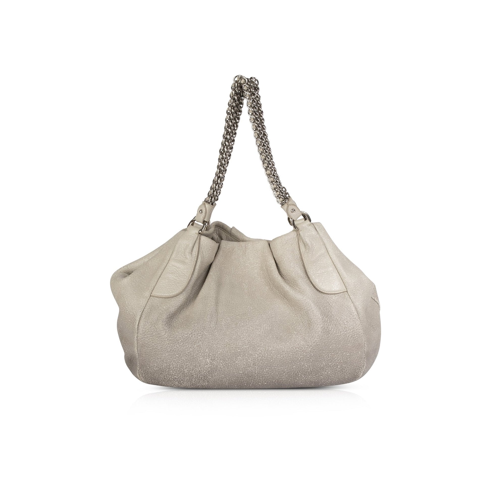 Prada Cervo Lux Hobo Handbag Chain Travel Bag