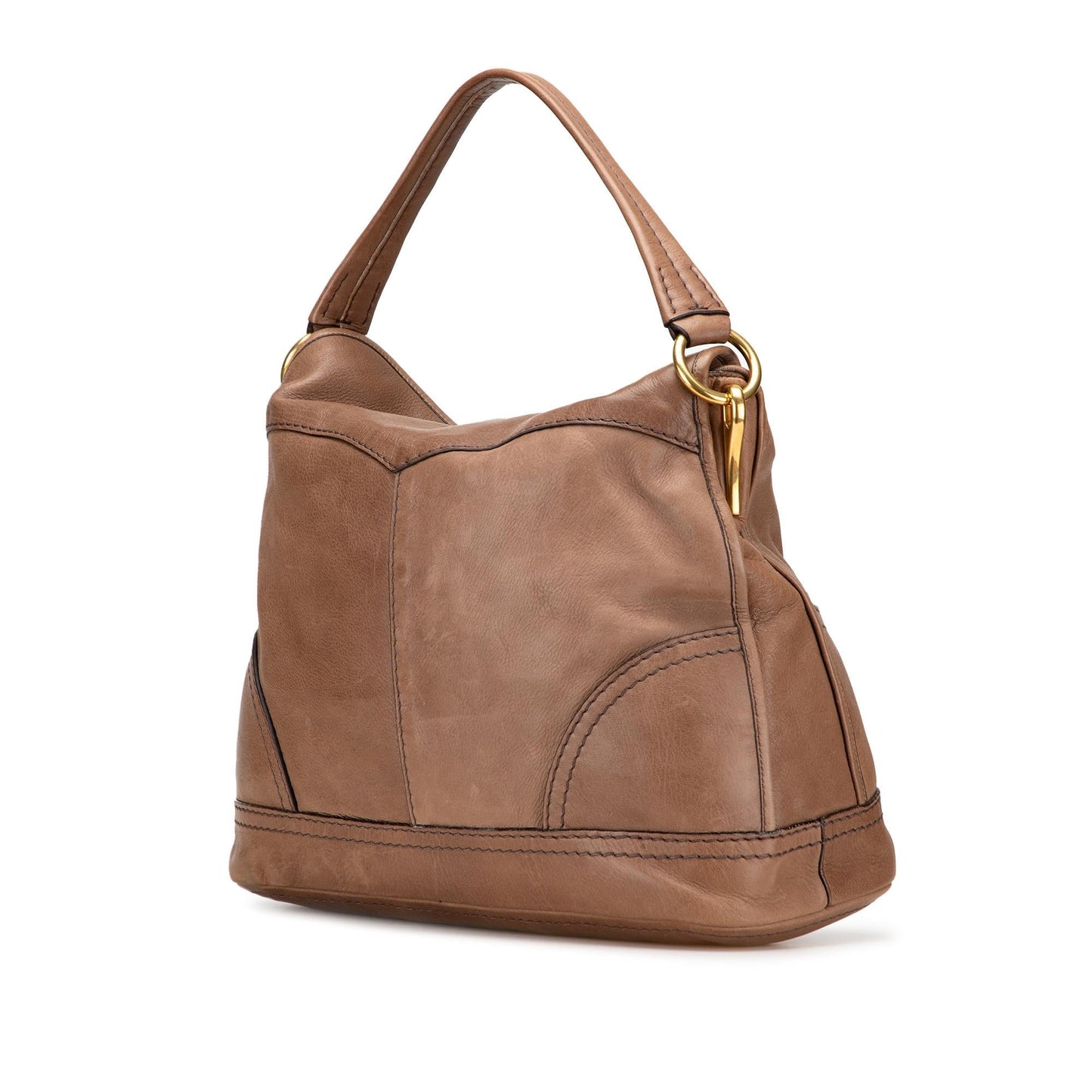 Prada Cervo Shine Hobo Flap Shoulder Bag