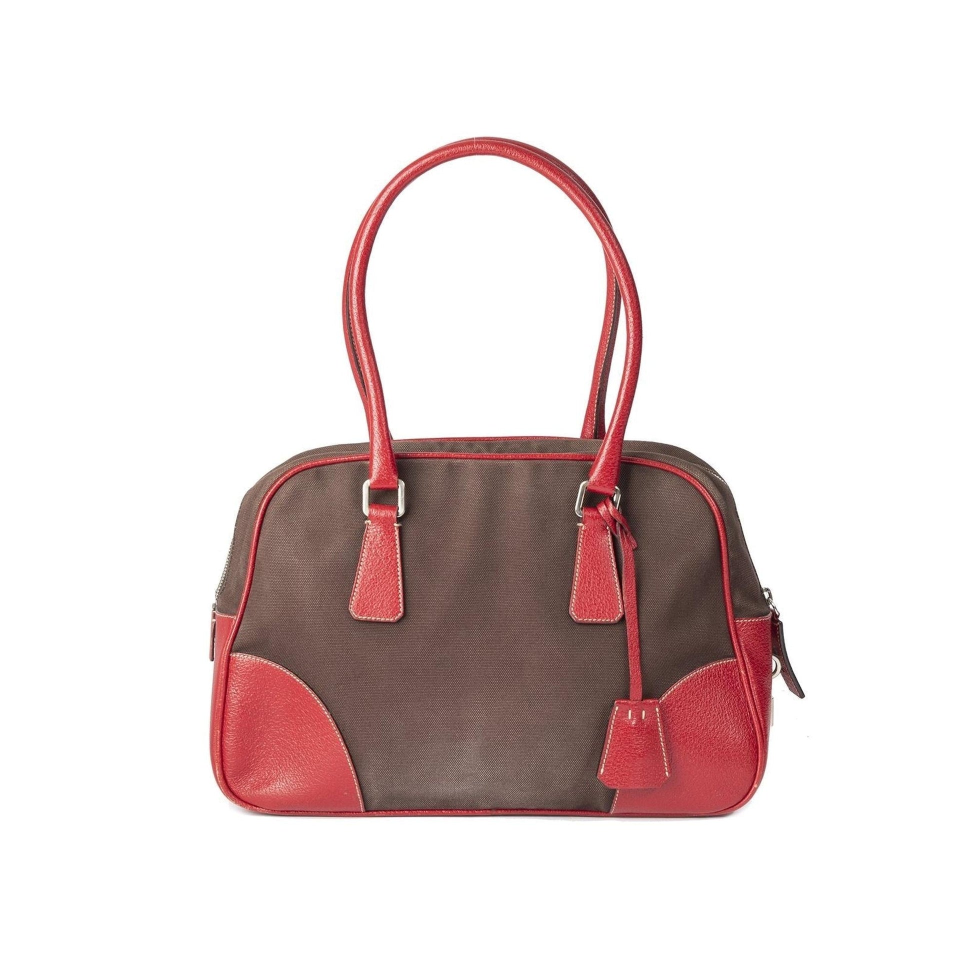Prada Cinghiale Trimmed Canapa Bowler Bag Travel Bag