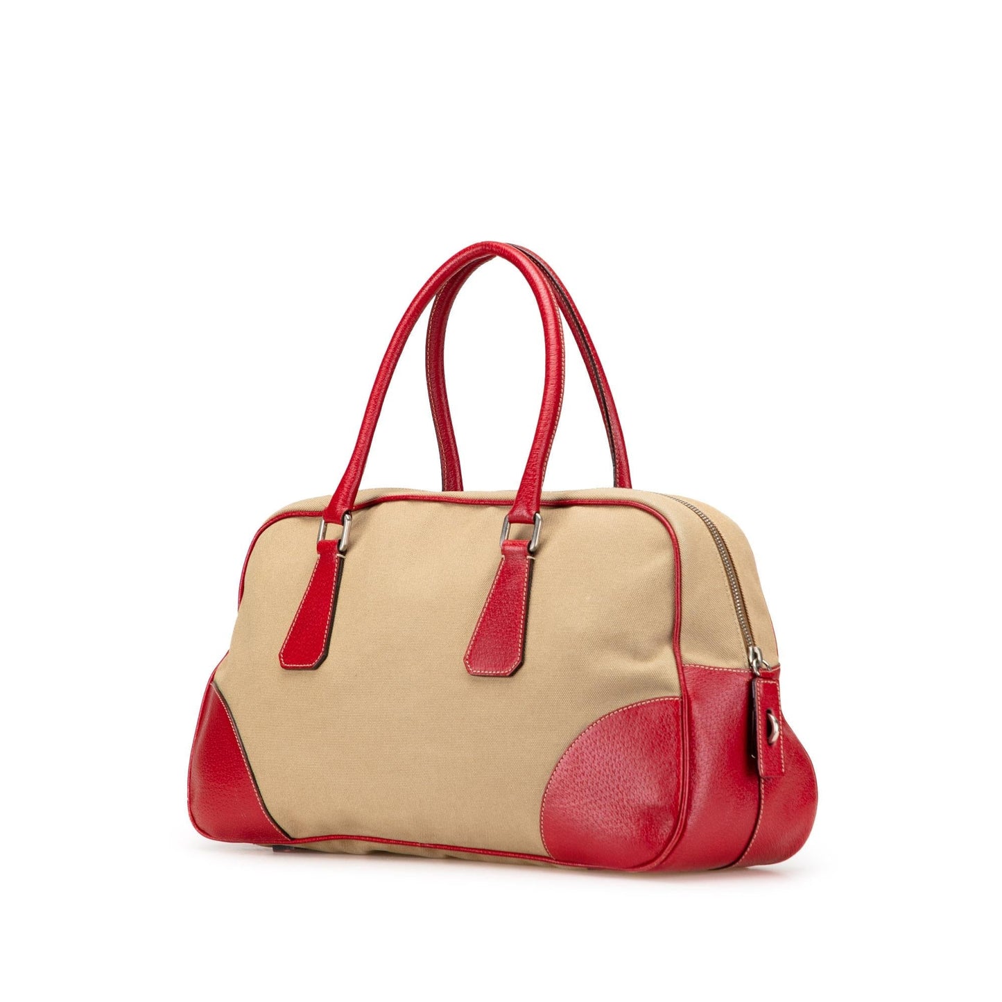 Prada Cinghiale Trimmed Canapa Bauletto Bag Canvas Satchel Bag