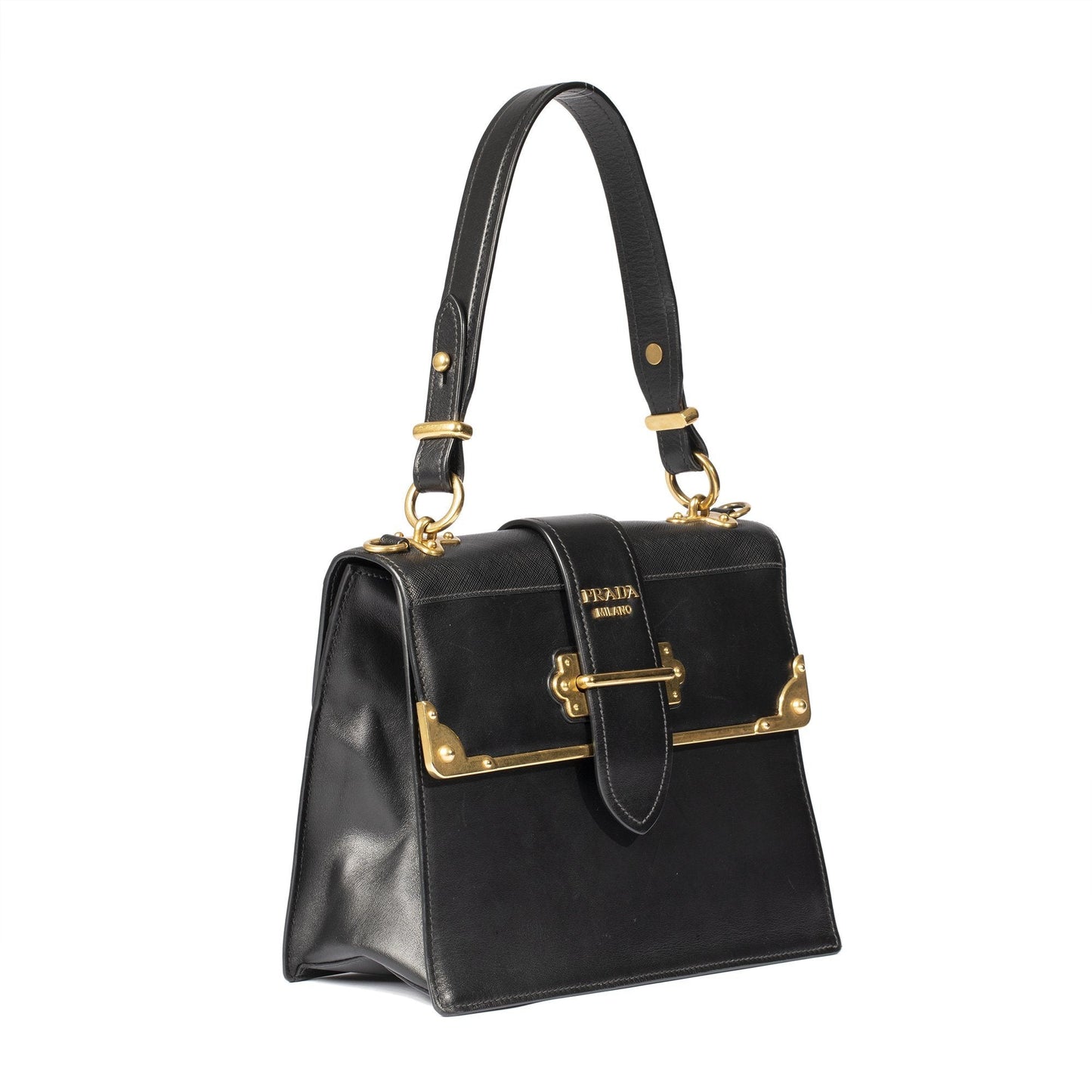 Prada City Calf Cahier Handle Bag Travel Bag