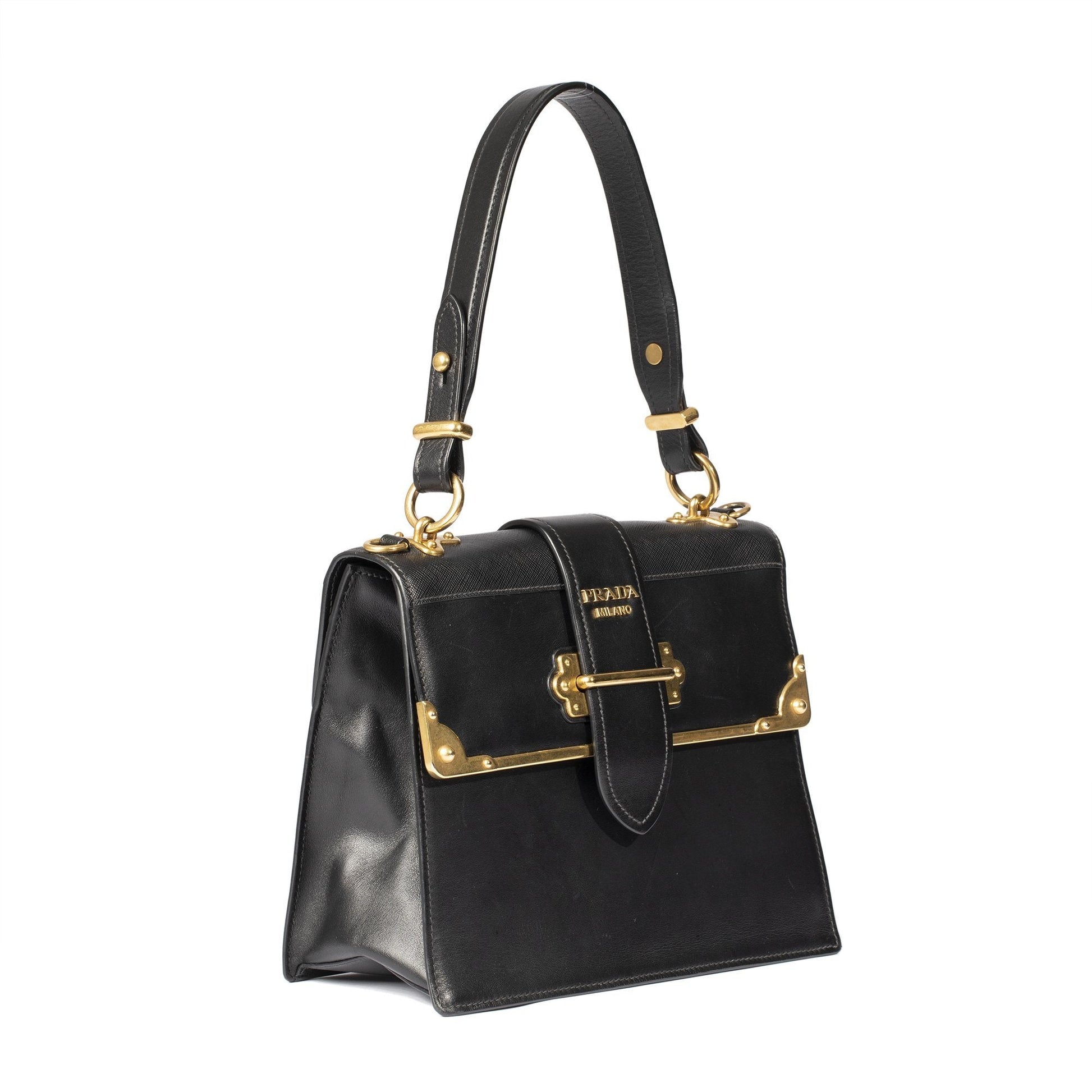 Prada City Calf Cahier Handle Bag Travel Bag