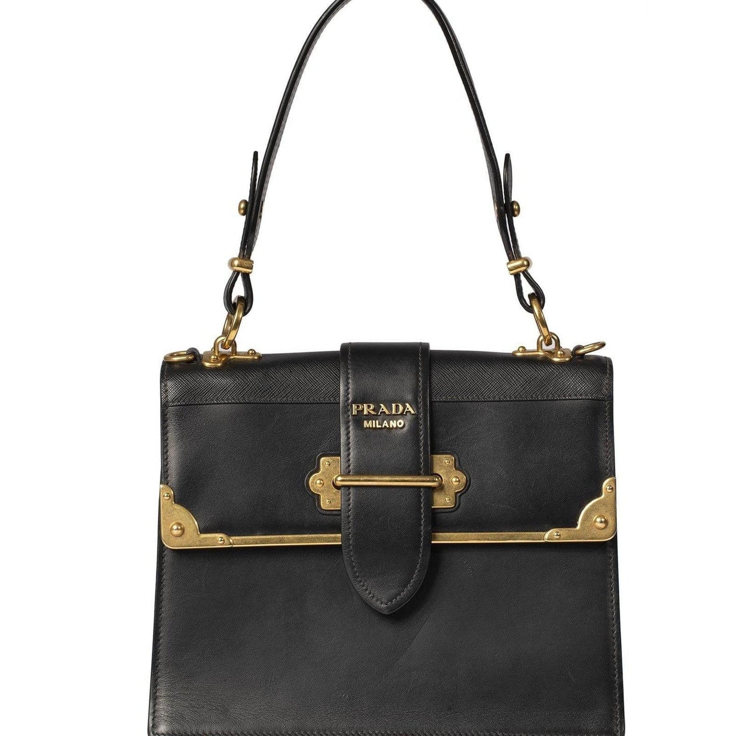 Prada City Calf Cahier Handle Bag Travel Bag