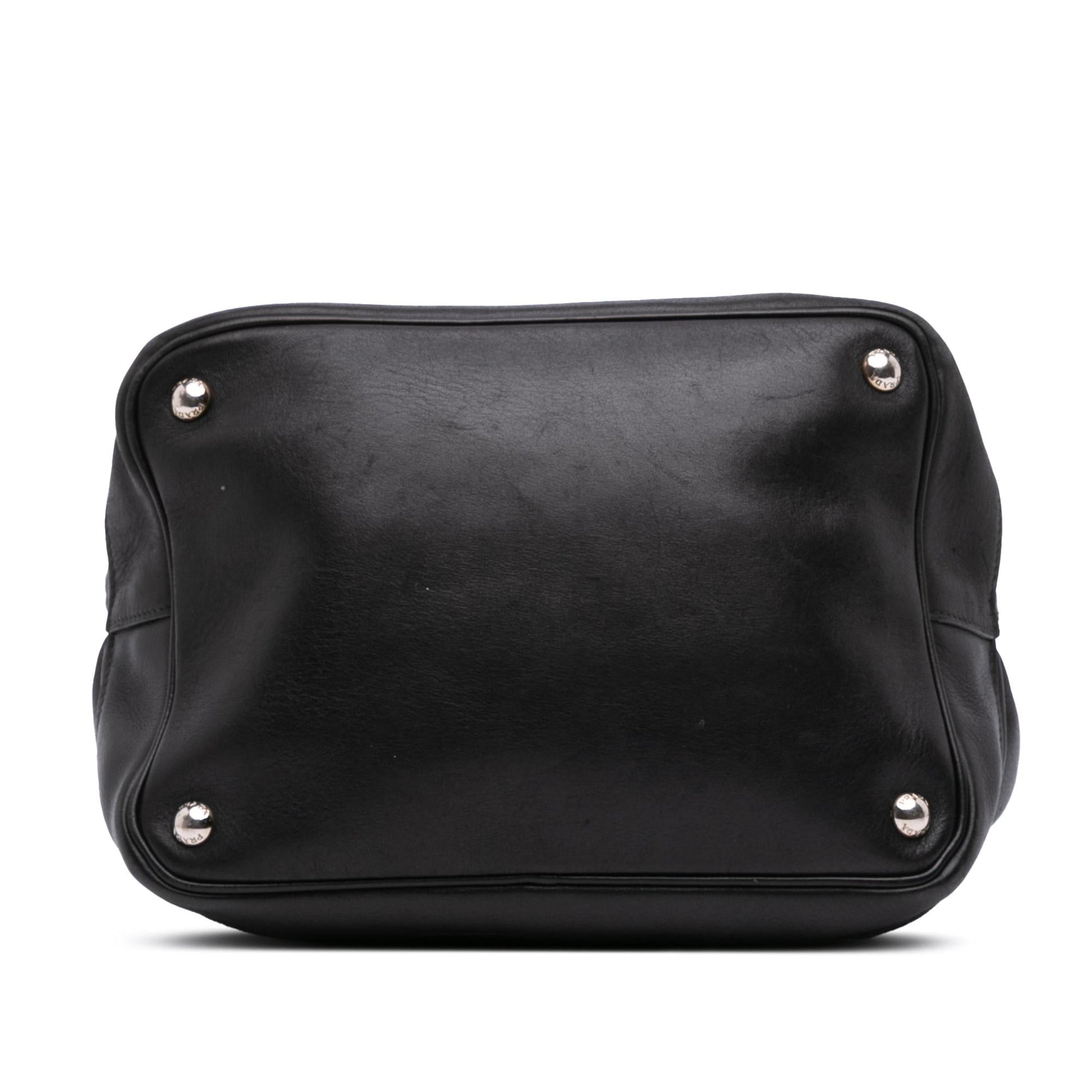 Prada City Calf Drawstring Bag Bucket Shoulder Bag