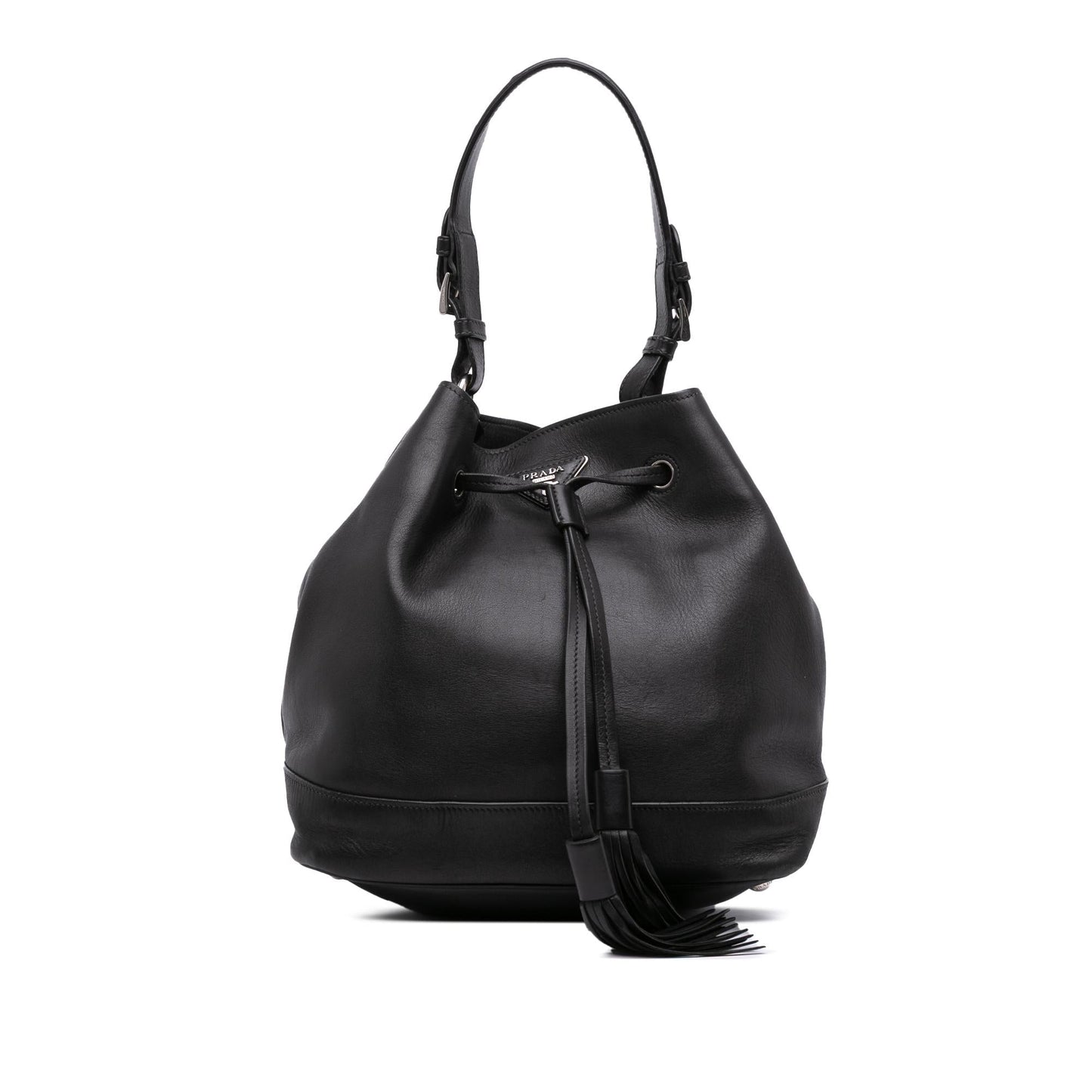 Prada City Calf Drawstring Bag Bucket Shoulder Bag