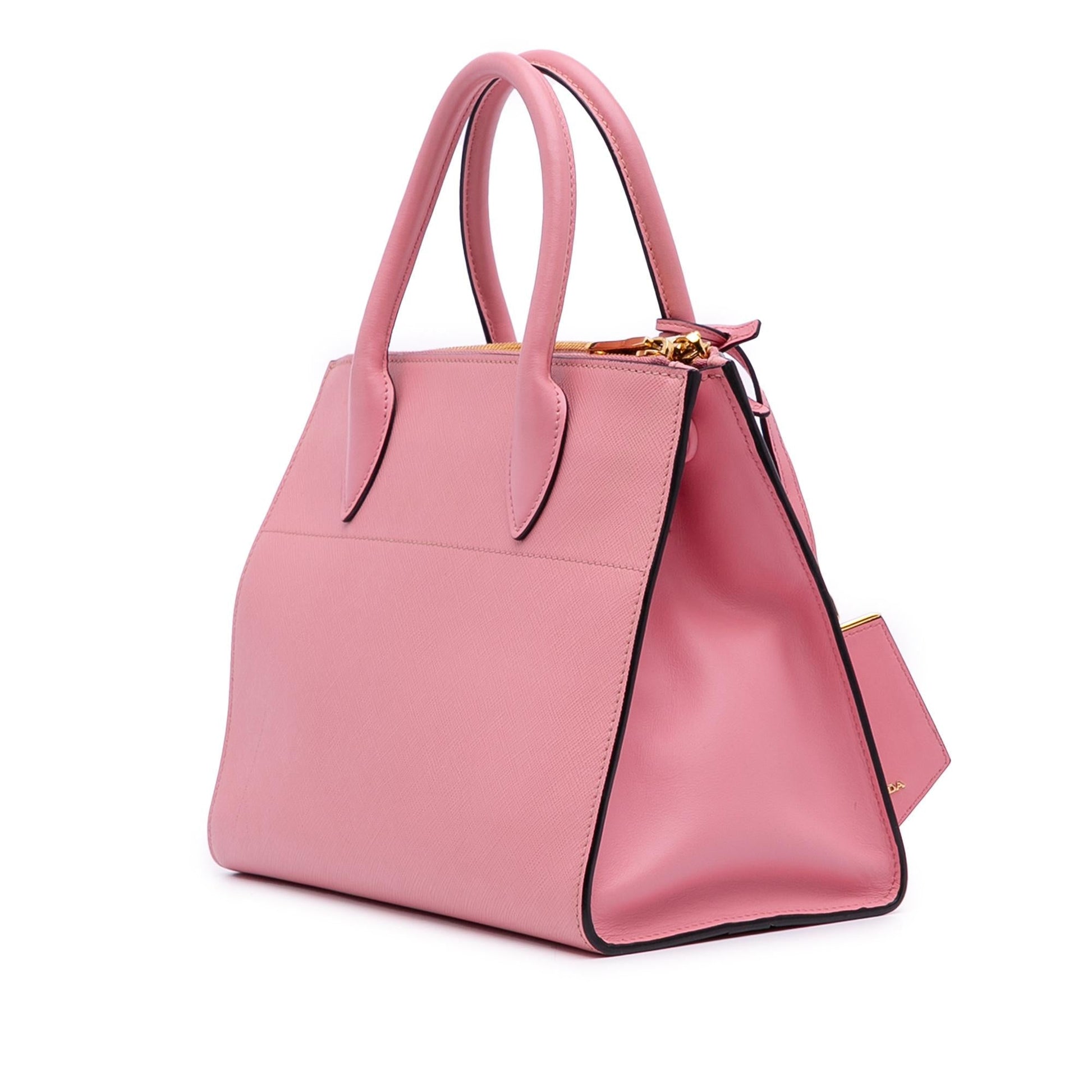 Prada City Calf Trimmed Greche Paradigme Bag Saffiano Satchel Bag