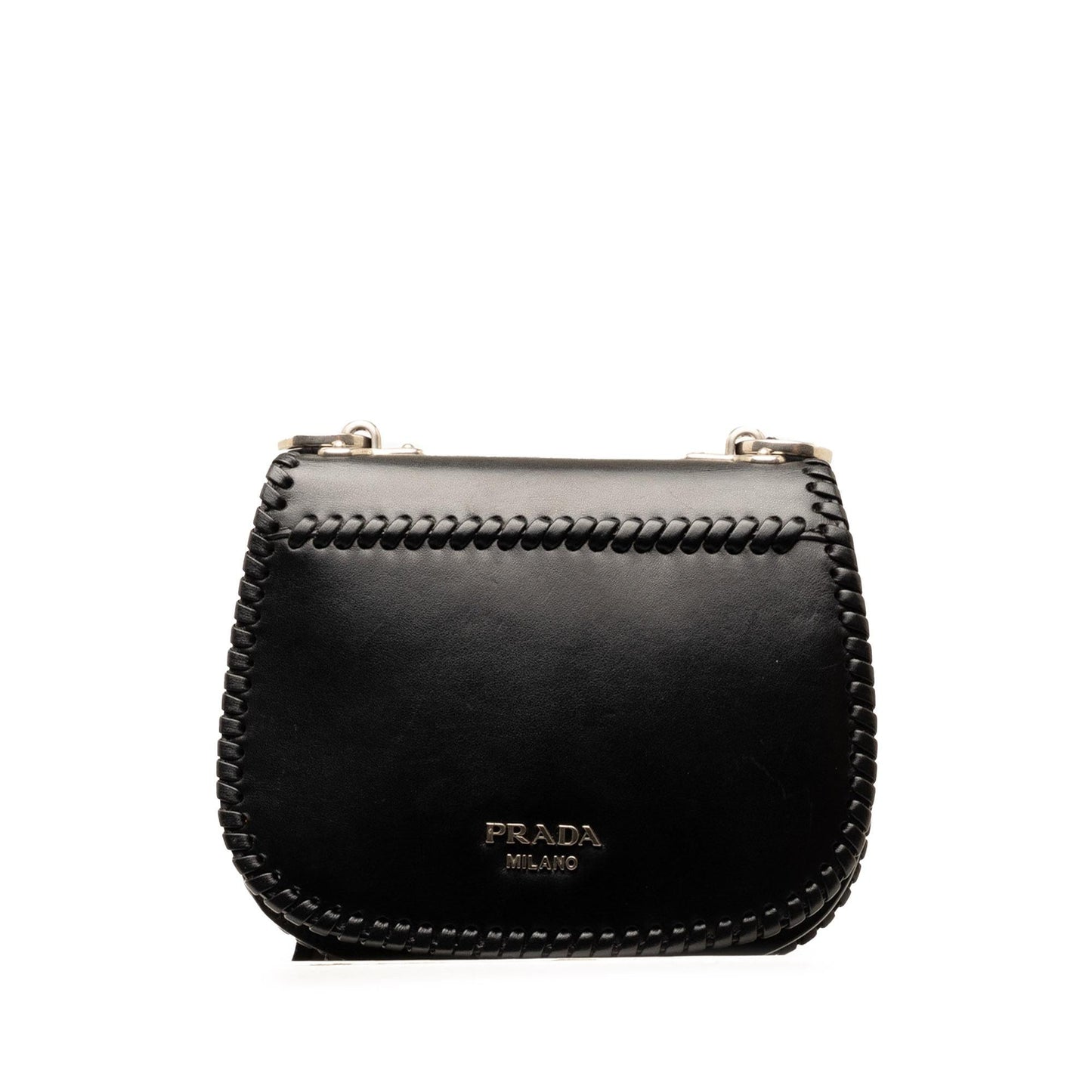 Prada City Calf Whipstitch Fringe Saddle Bag Shg Uqwvtr Crossbody Bag