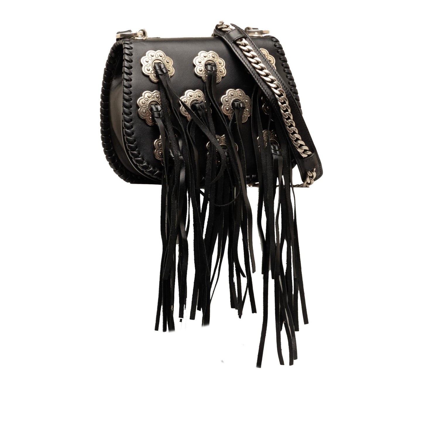 Prada City Calf Whipstitch Fringe Saddle Bag Shg Uqwvtr Crossbody Bag