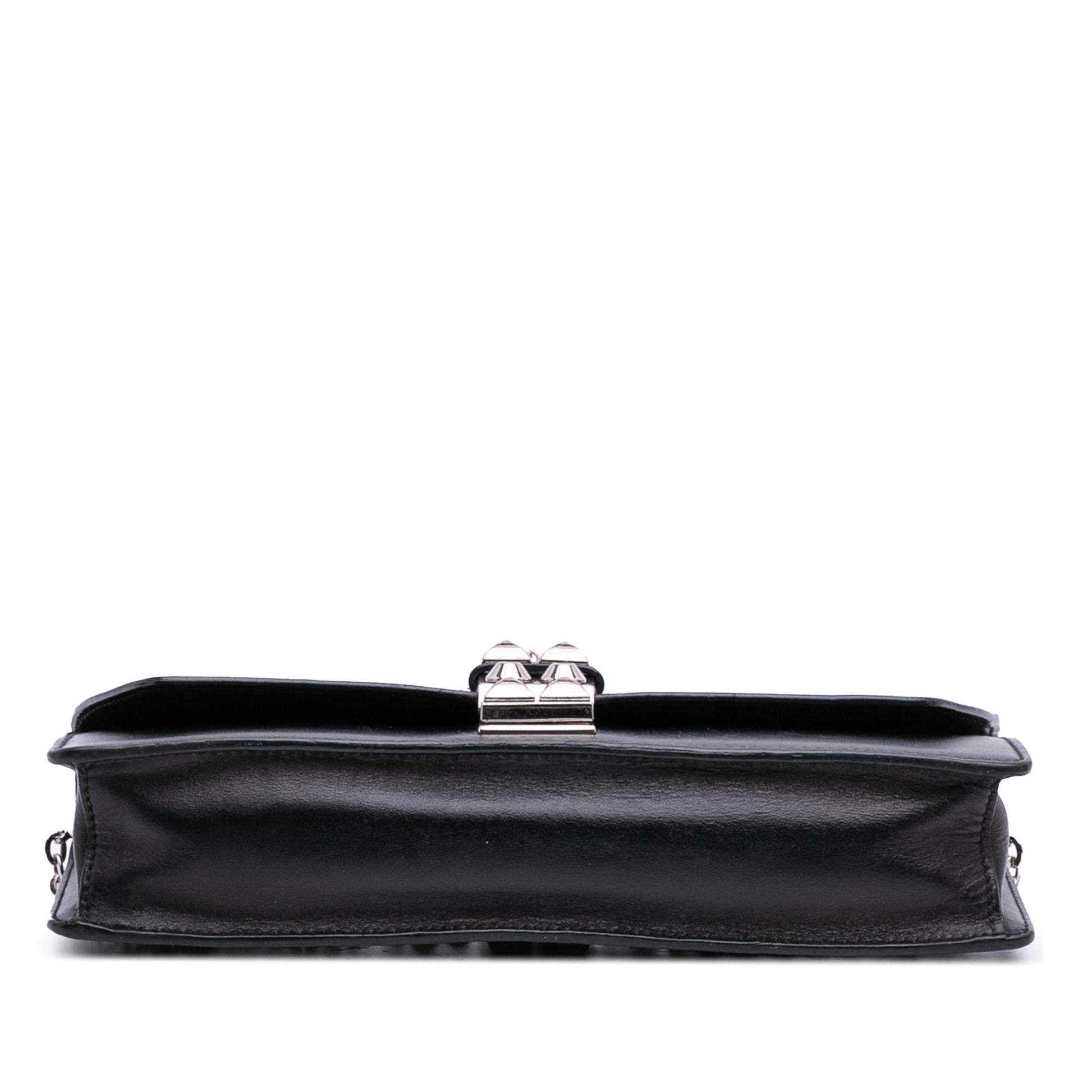 Prada City Calfskin And Studded Elektra Clutch With Saffiano Chain Clutch Bag