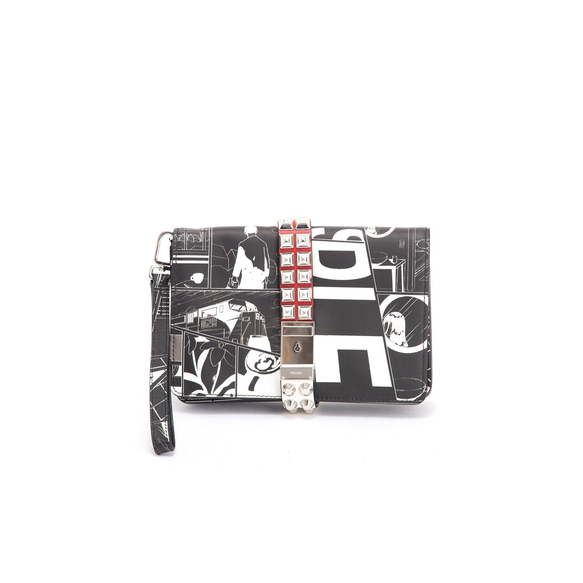 Prada Comic Elektra Wristlet Clutch Handbag Clutch Bag