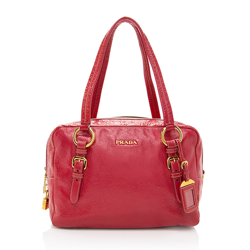 Prada Crinkled Satchel Final Sale Shf Leather Patent Satchel Bag