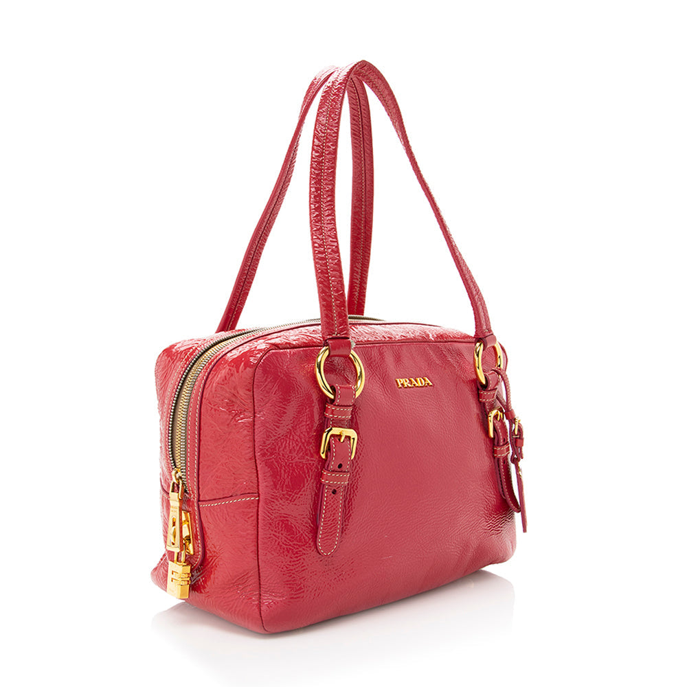 Prada Crinkled Satchel Final Sale Shf Leather Patent Satchel Bag