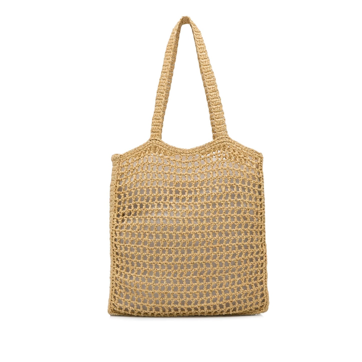Prada Crochet Tote Shg 1Ypyma Raffia Logo Tote Bag