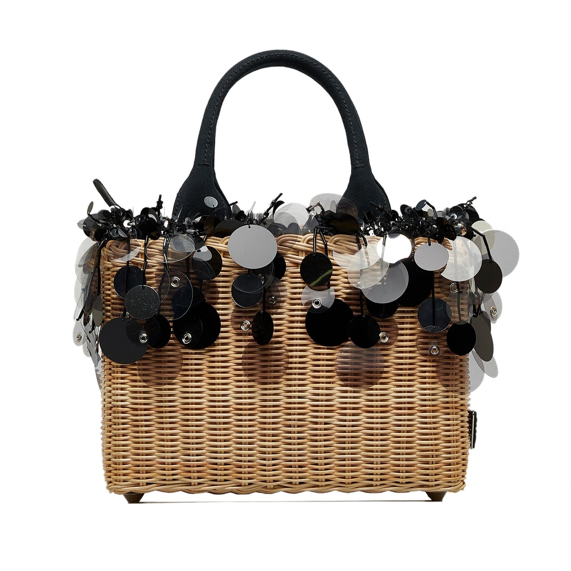 Prada Embellished Midollino Satchel Shg Rjsn9H Satchel Bag