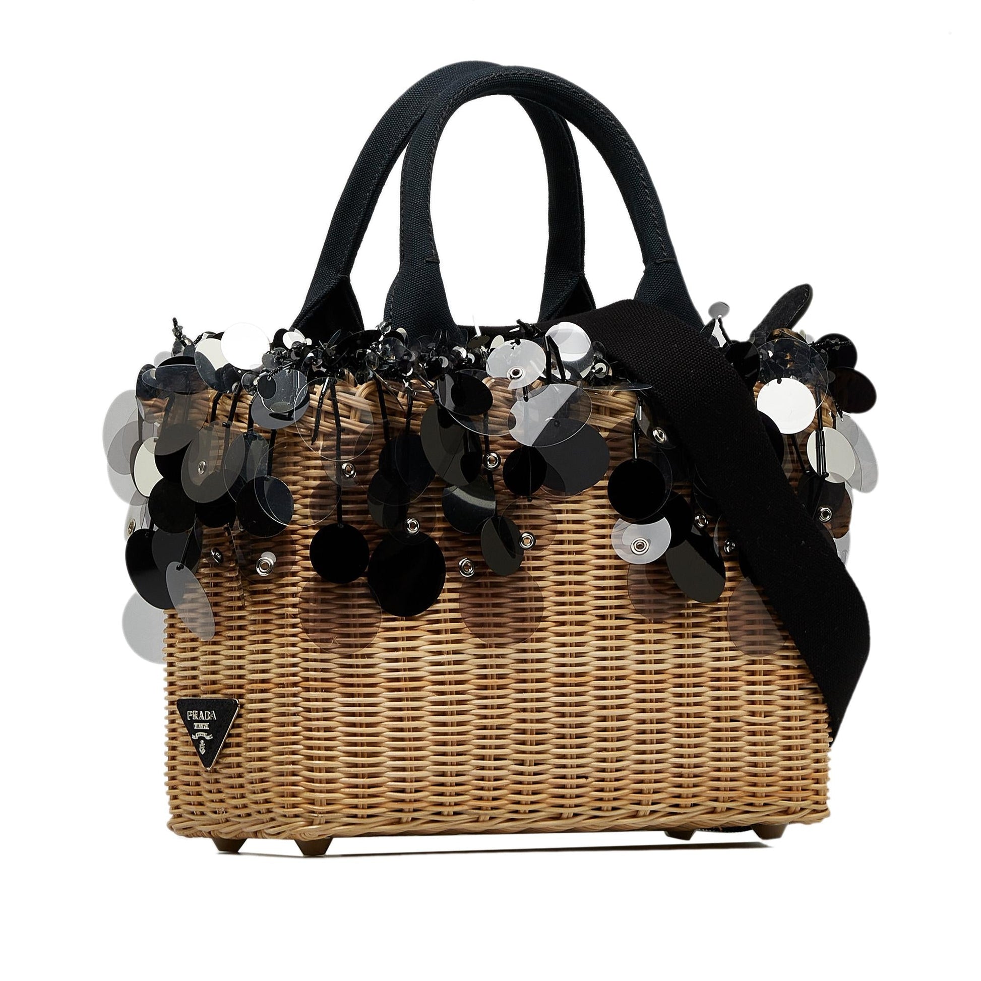 Prada Embellished Midollino Satchel Shg Rjsn9H Satchel Bag