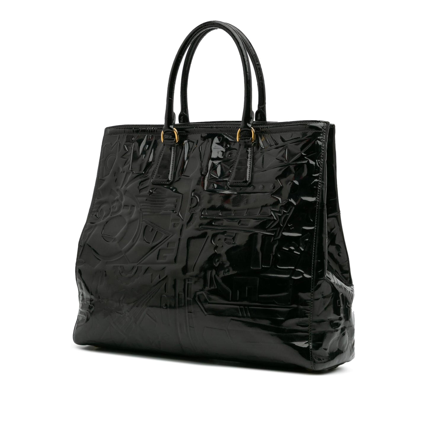 Prada Satchel Patent Embossed Satchel Bag