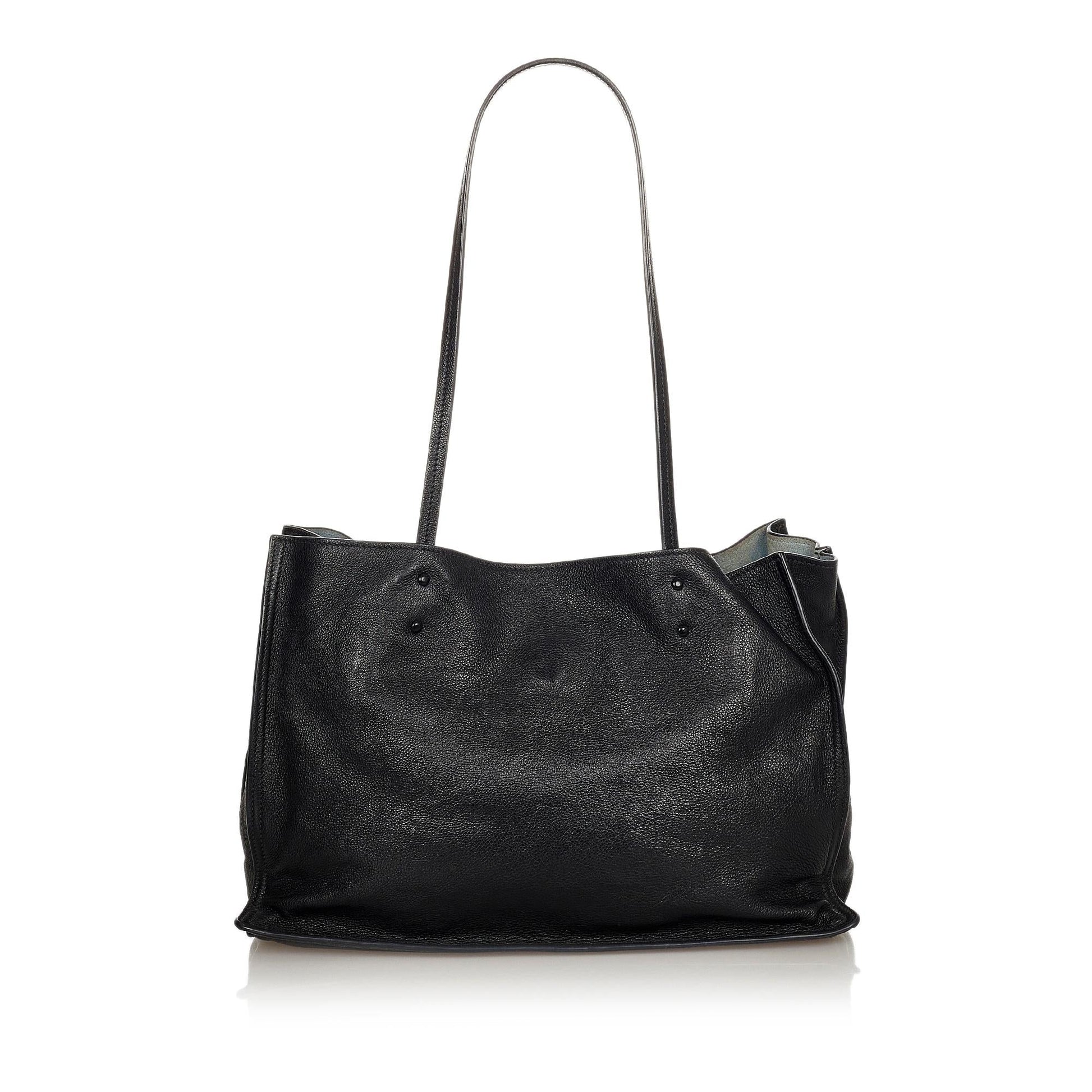 Chanel Prada Etiquette Tote Bag Shg Leather
