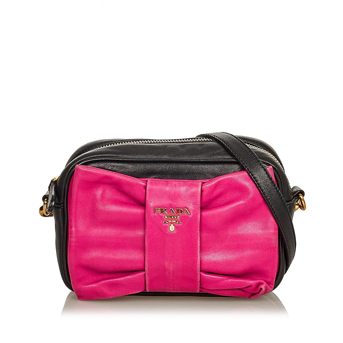 Prada Fiocco Bow Crossbody Bag Shg Leather