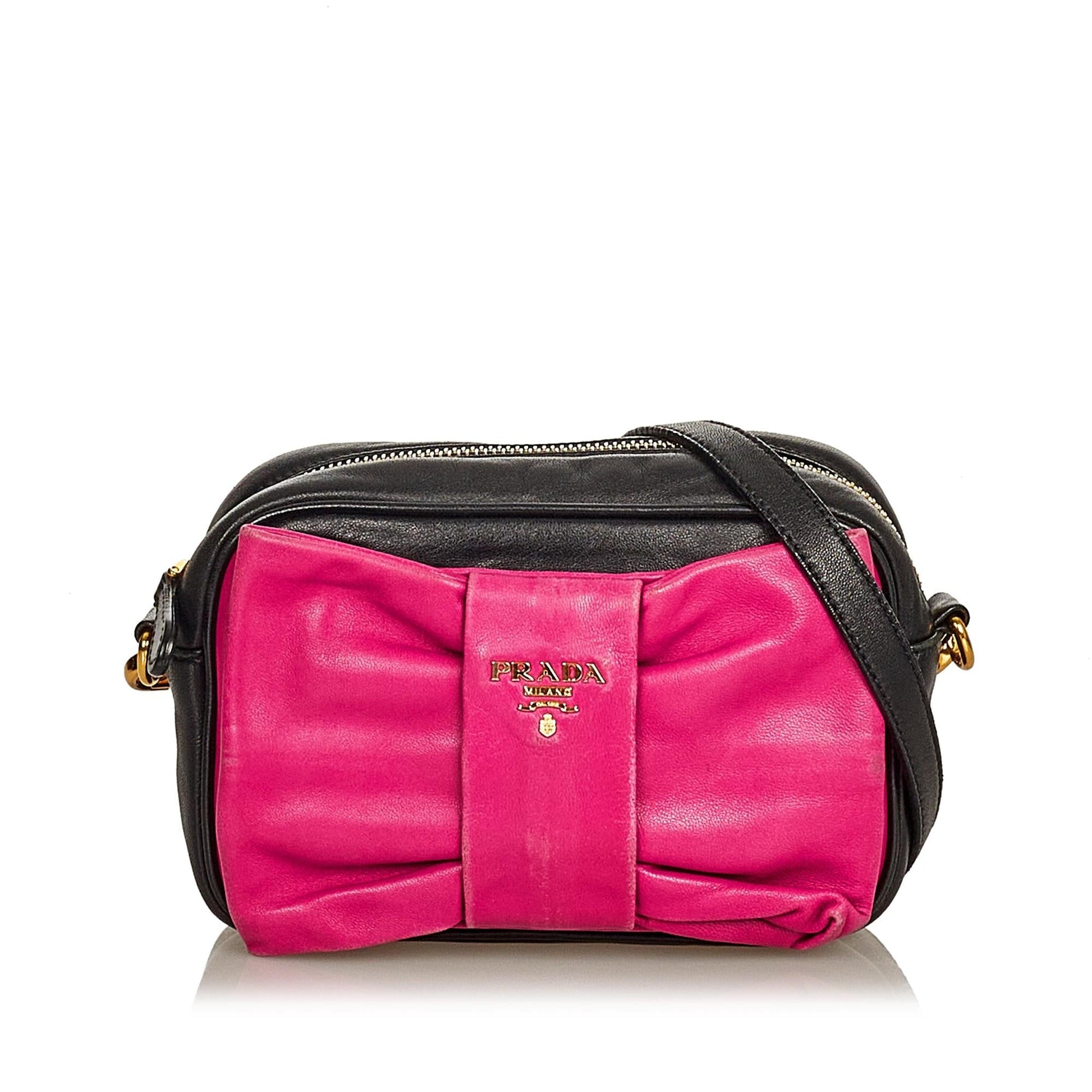 Prada Fiocco Bow Crossbody Bag Shg Leather