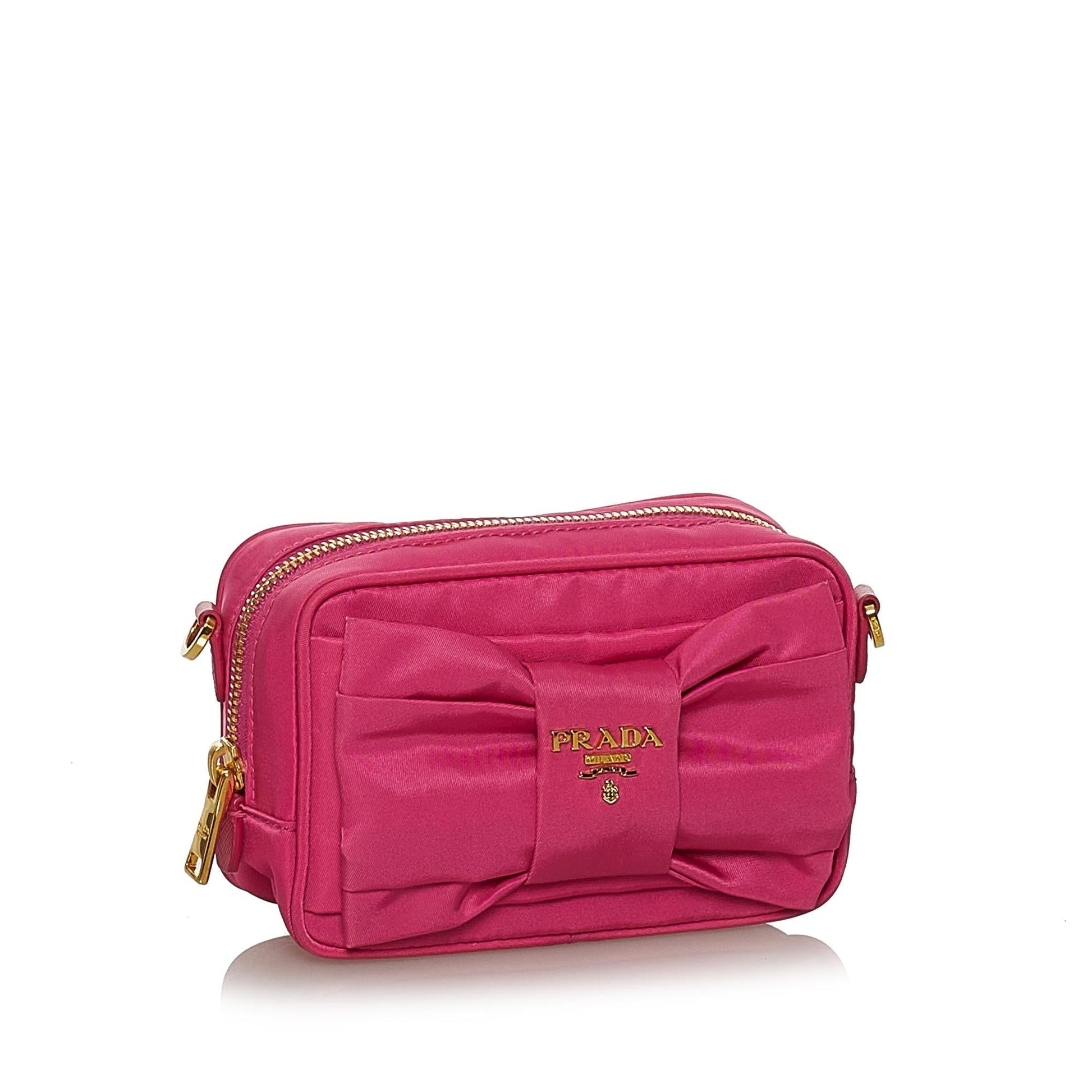 Prada Fiocco Bow Tessuto Crossbody Bag Shg