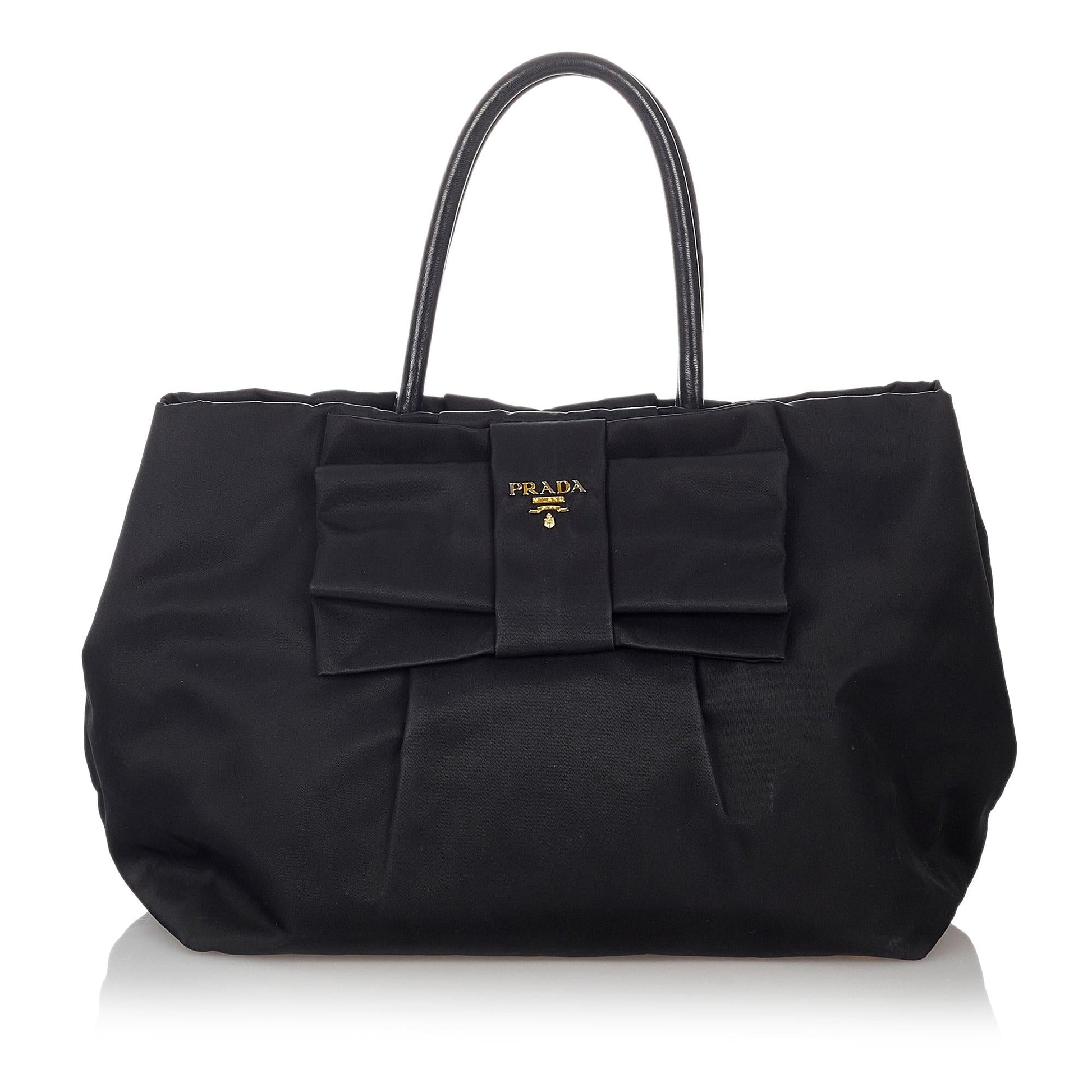Prada Fiocco Bow Tessuto Handbag Shg Satchel Bag
