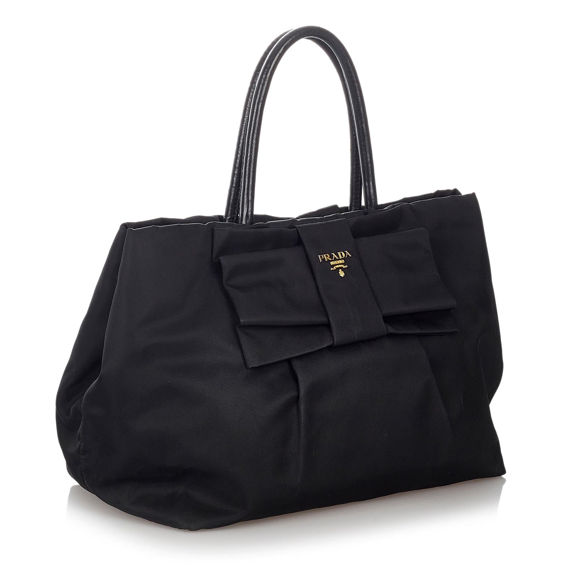 Prada Fiocco Bow Tessuto Handbag Shg Satchel Bag