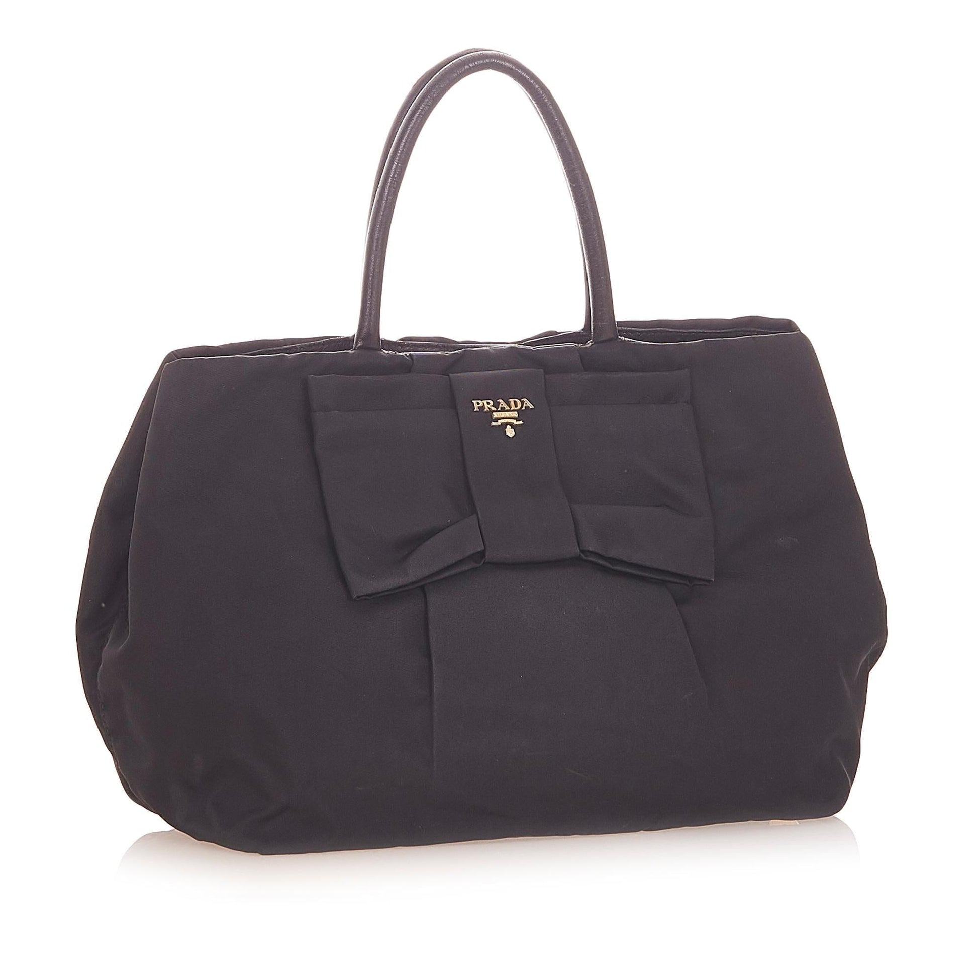 Prada Fiocco Bow Tessuto Tote Bag